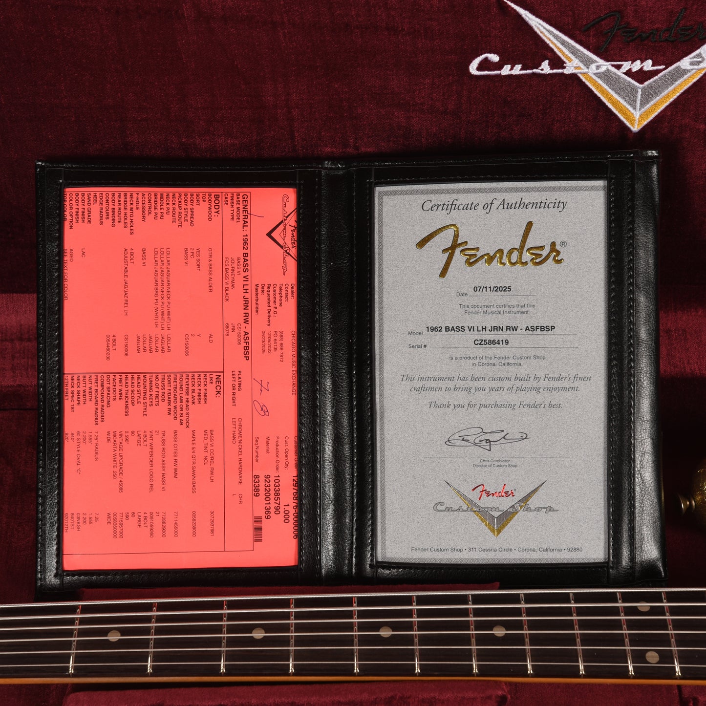 Fender Custom Shop 1962 Bass VI Journeyman Relic Aged Surf Burst Sparkle LEFTY