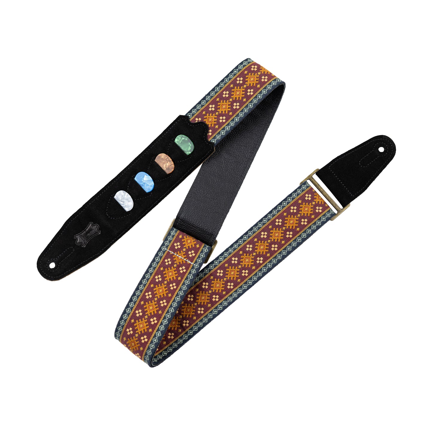 Levy's Original Hootenanny Series 2" '60s Hootenanny Red Aztec Jacquard Weave Guitar Strap