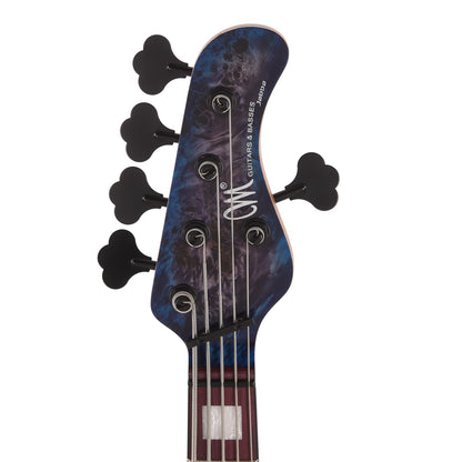 Mayones Jabba Custom 5 Eye Poplar 3A/Swamp Ash Trans Dirty Purple Blue Burst