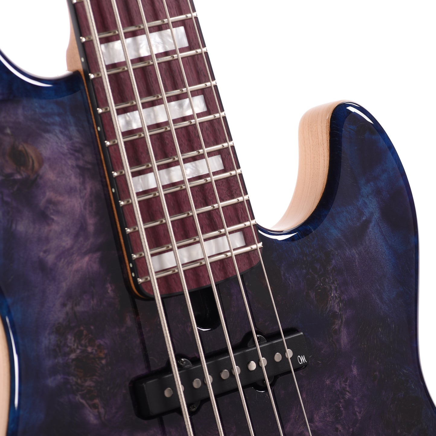 Mayones Jabba Custom 5 Eye Poplar 3A/Swamp Ash Trans Dirty Purple Blue Burst