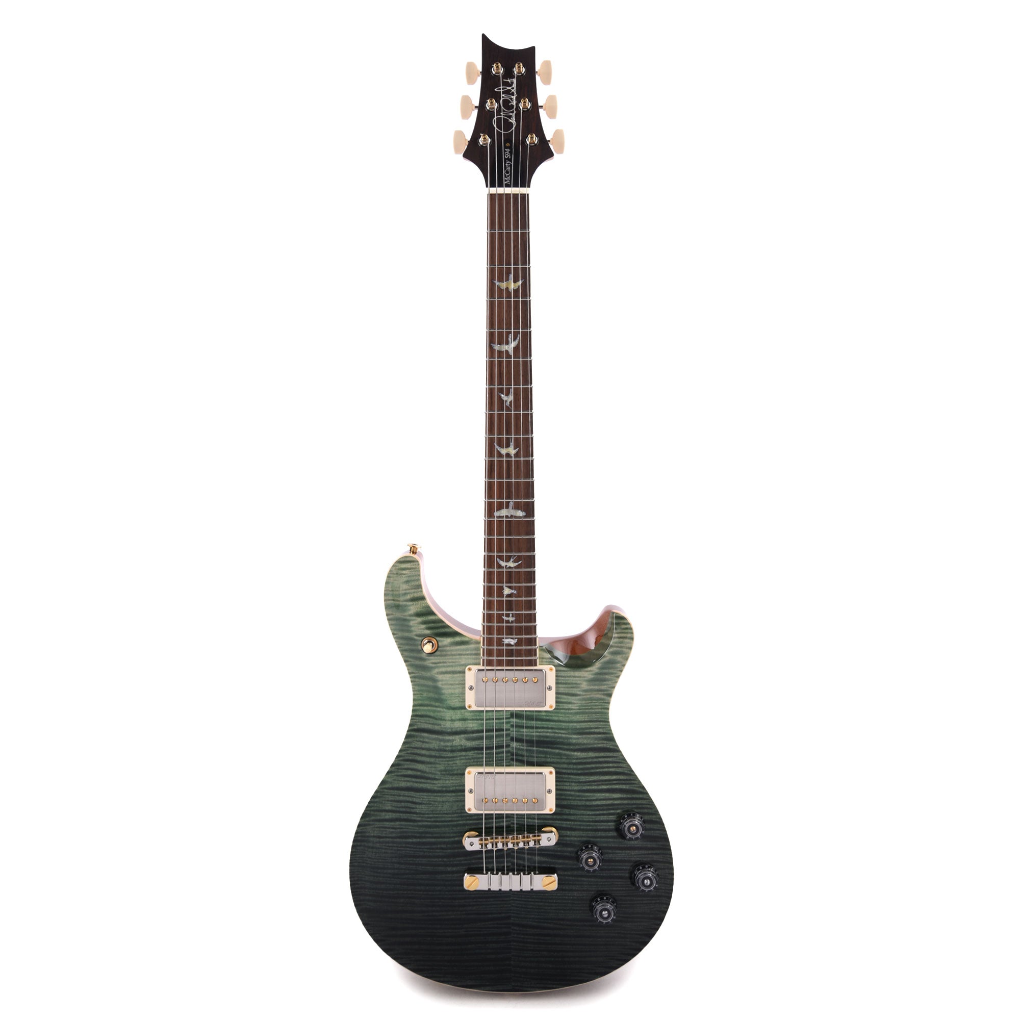 PRS Wood Library McCarty 594 10-Top Flame Trampas Green Fade w/Figured Stained Maple Neck & Brazilian Rosewood Fingerboard