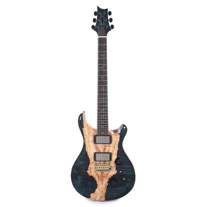 PRS Private Stock #11765 Custom 24 Spalted Maple/African Mahogany Blue Tourmaline w/Stained Curly Maple Inlays & Figured Mahogany Neck