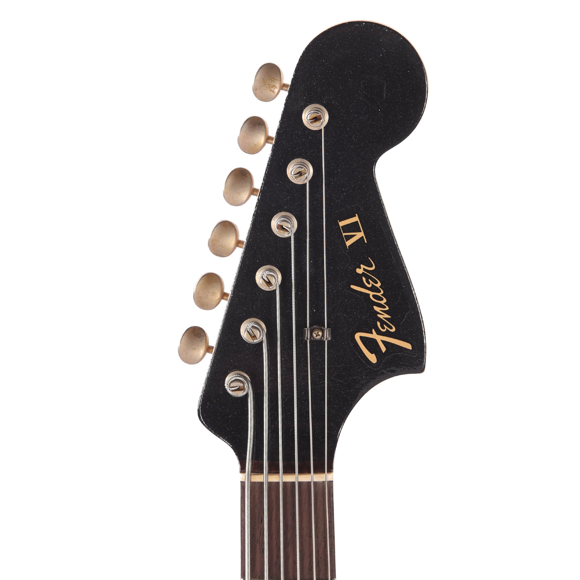 Fender Custom Shop 1962 Bass VI Journeyman Super Aged Space Dust Black w/Anodized Gold Pickguard