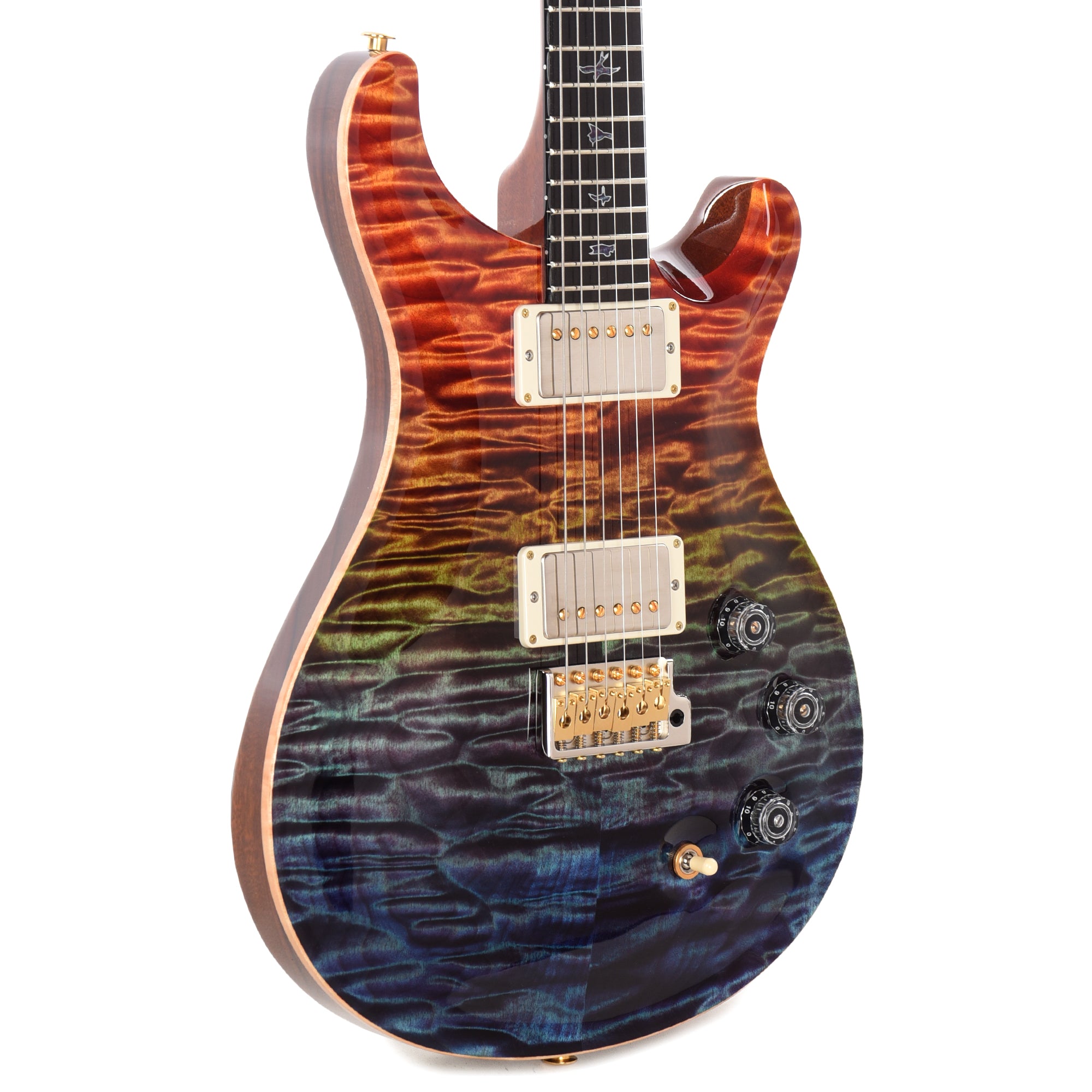 PRS Private Stock #11762 DGT Quilted Maple/African Mahogany Zombie Fade w/Stained Curly Maple Inlays & Tuners