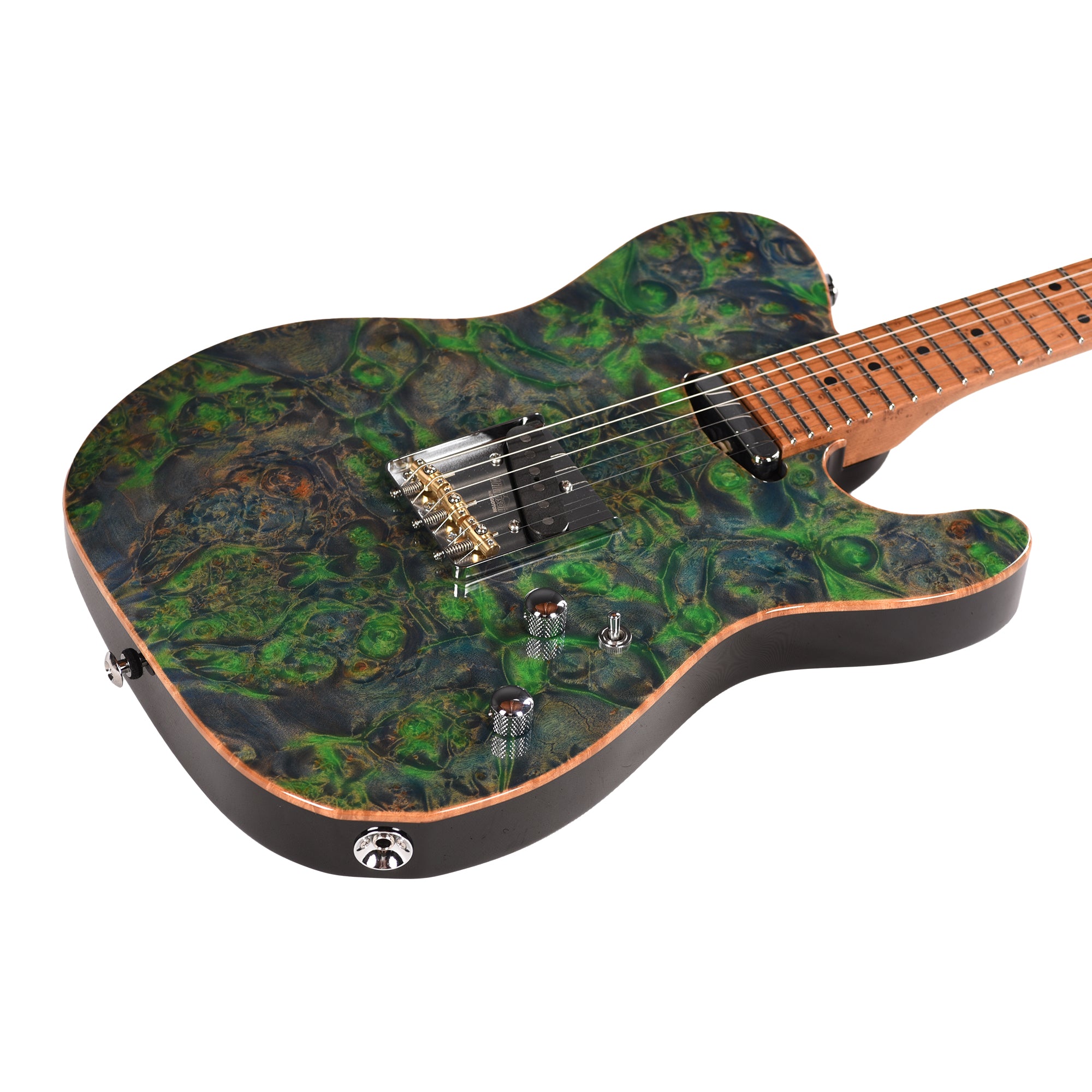 Suhr Custom Modern T Trans Algae w/CME-Selected Burl Maple Top