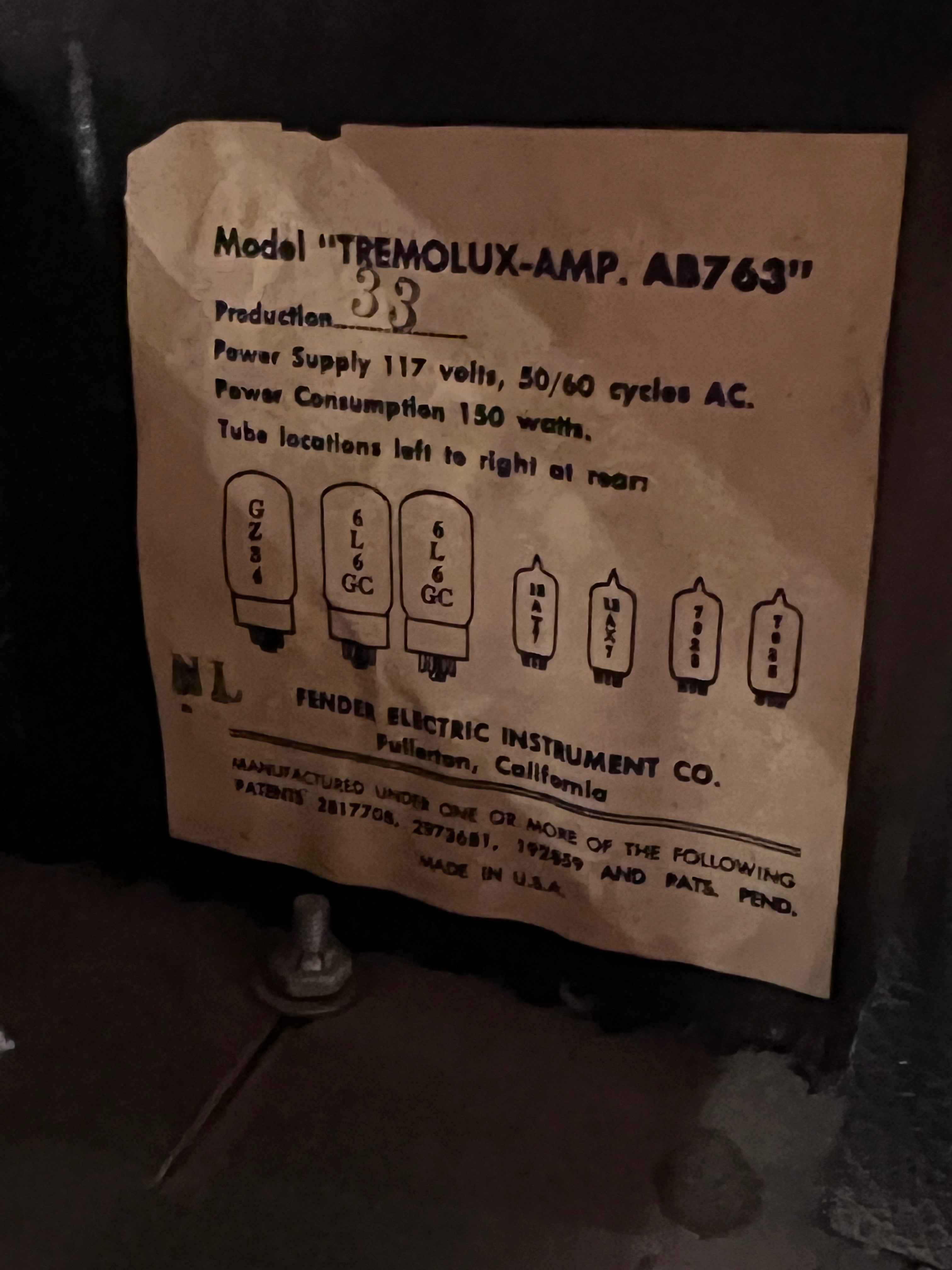 Fender Fender Tremolux w/ 2x10 Cab 1964  - Dave Amato of REO Speedwagon