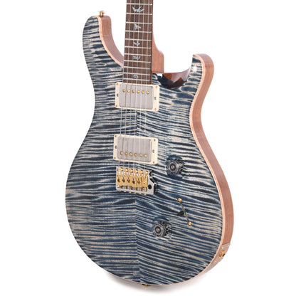 PRS Wood Library Custom 24 Fat Back 10-Top Flame Faded Whale Blue w/Brazilian Rosewood Fingerboard