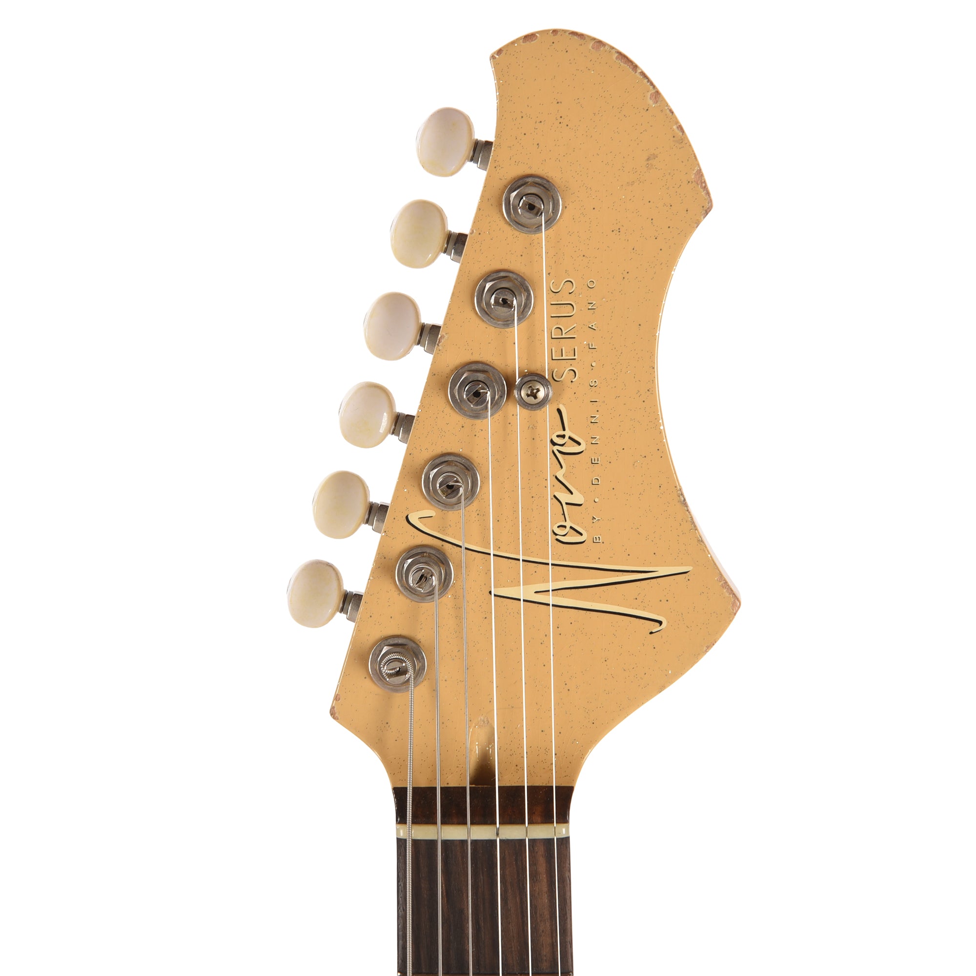 Novo Signature Chambered Serus T Desert Sand Silver Flake Light Distress w/White Vinyl Trim & Lipstick Pickups