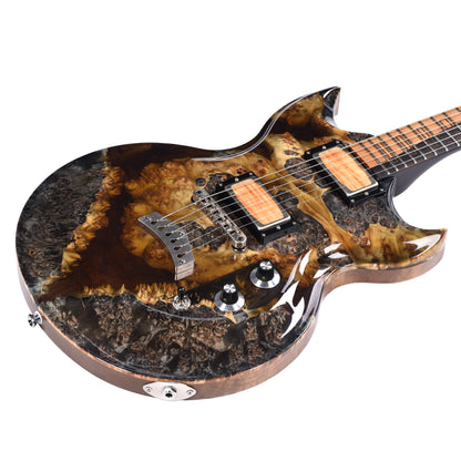 Dunable USA 10th Anniversary Minotaur Burl Maple Slab w/Black Earth Resin Topographical Post-Apocalypse