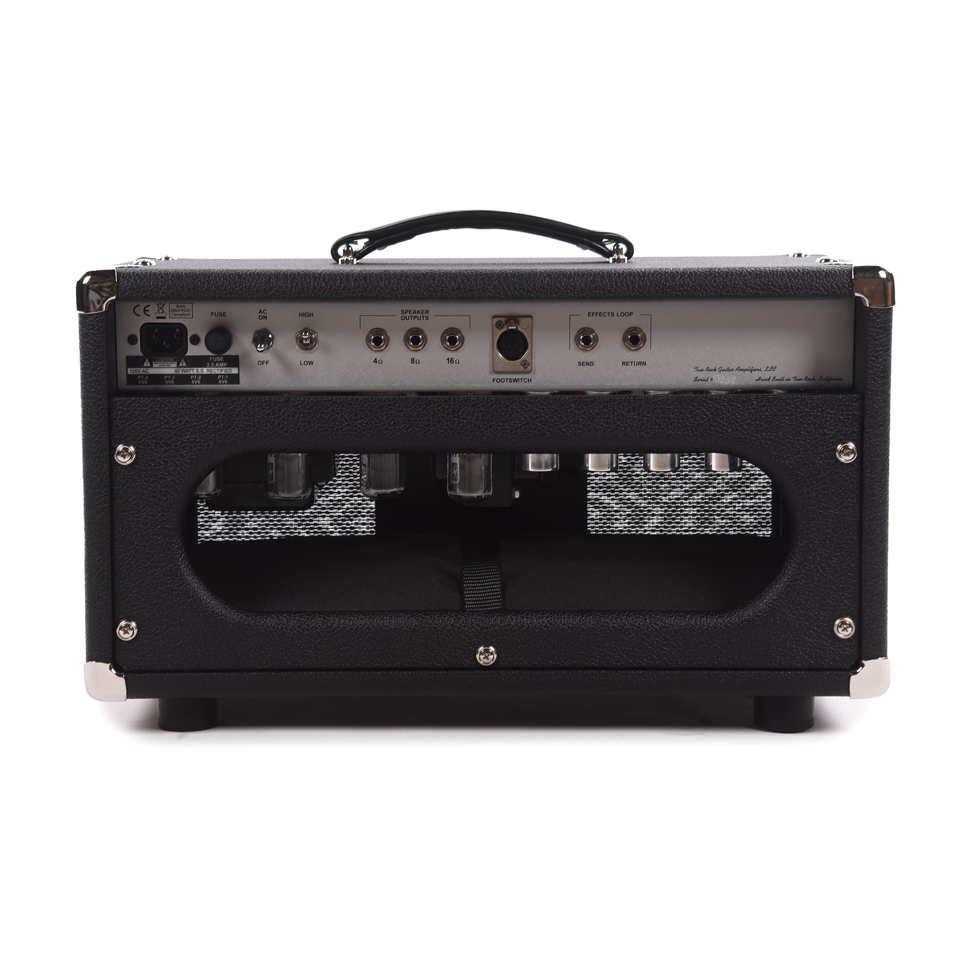 Two Rock Classic Reverb Signature 40/20W Head w/ Black Bronco Tolex & Black Sparkle Matrix Cloth