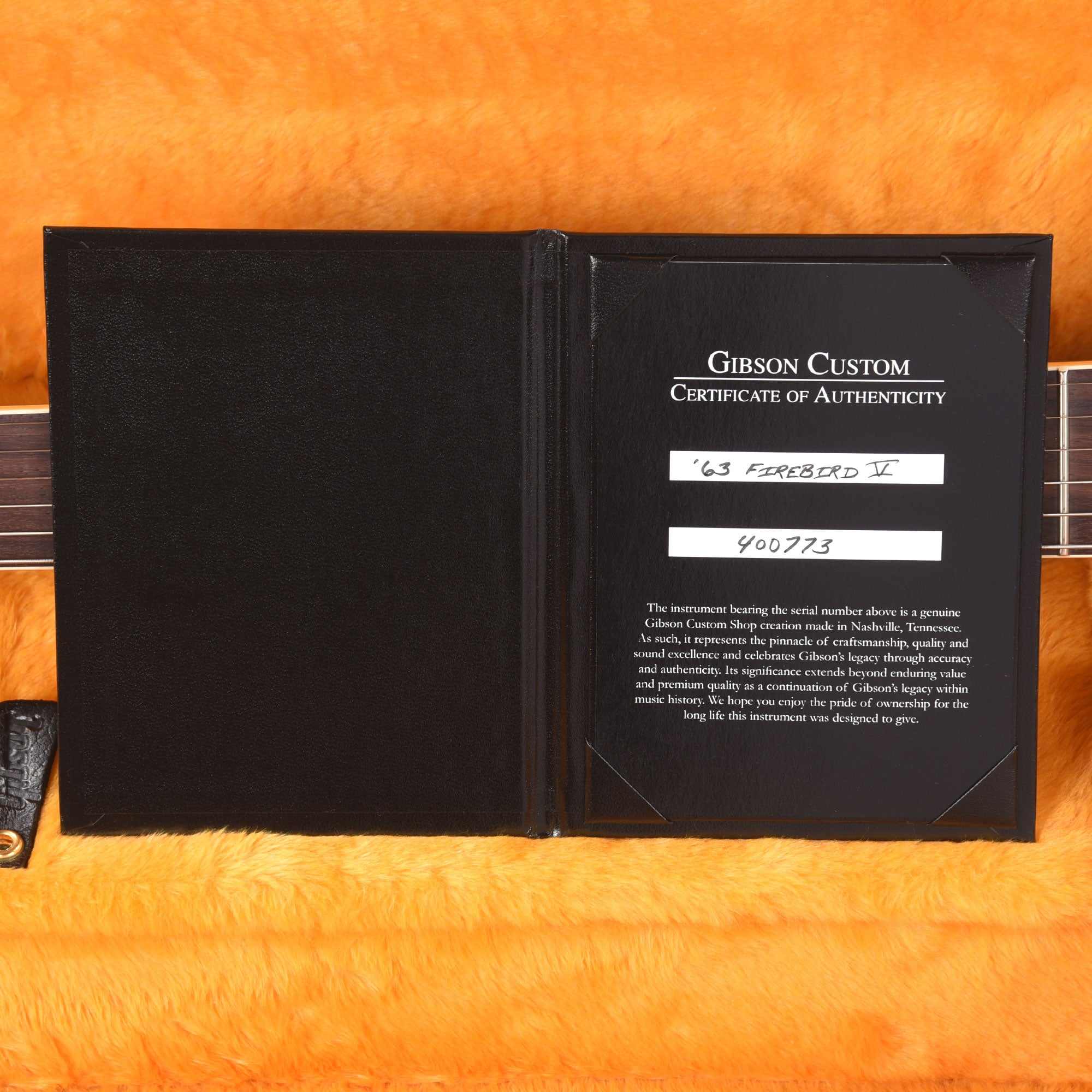 Gibson Custom Shop 1963 Firebird V Vintage Sunburst VOS w/Maestro Vibrola