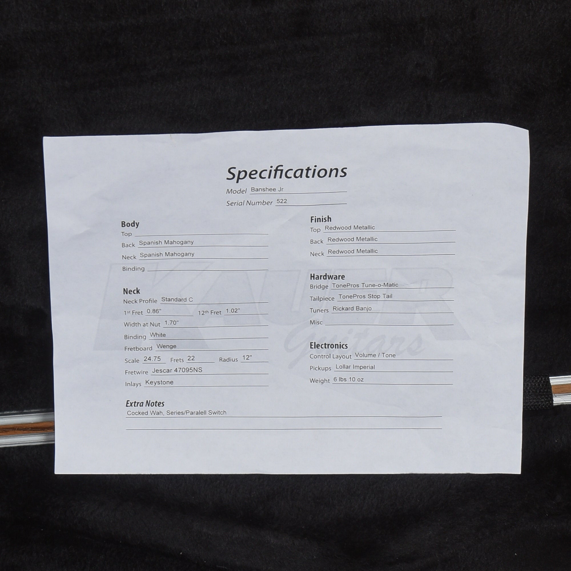 Kauer Banshee Jr Redwood Metallic