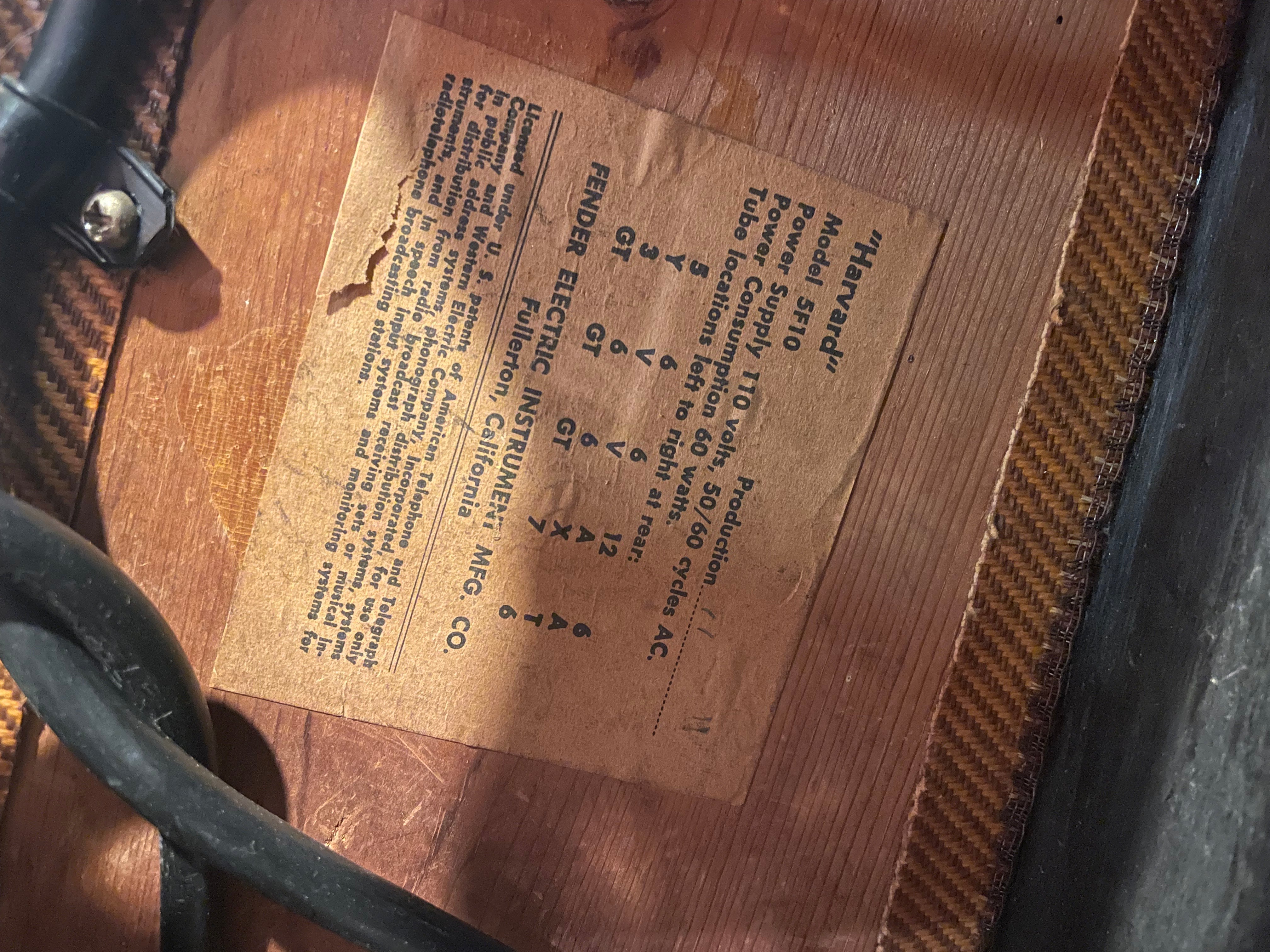 Fender Harvard 5F10 10-Watt 1x10 Amp  1960