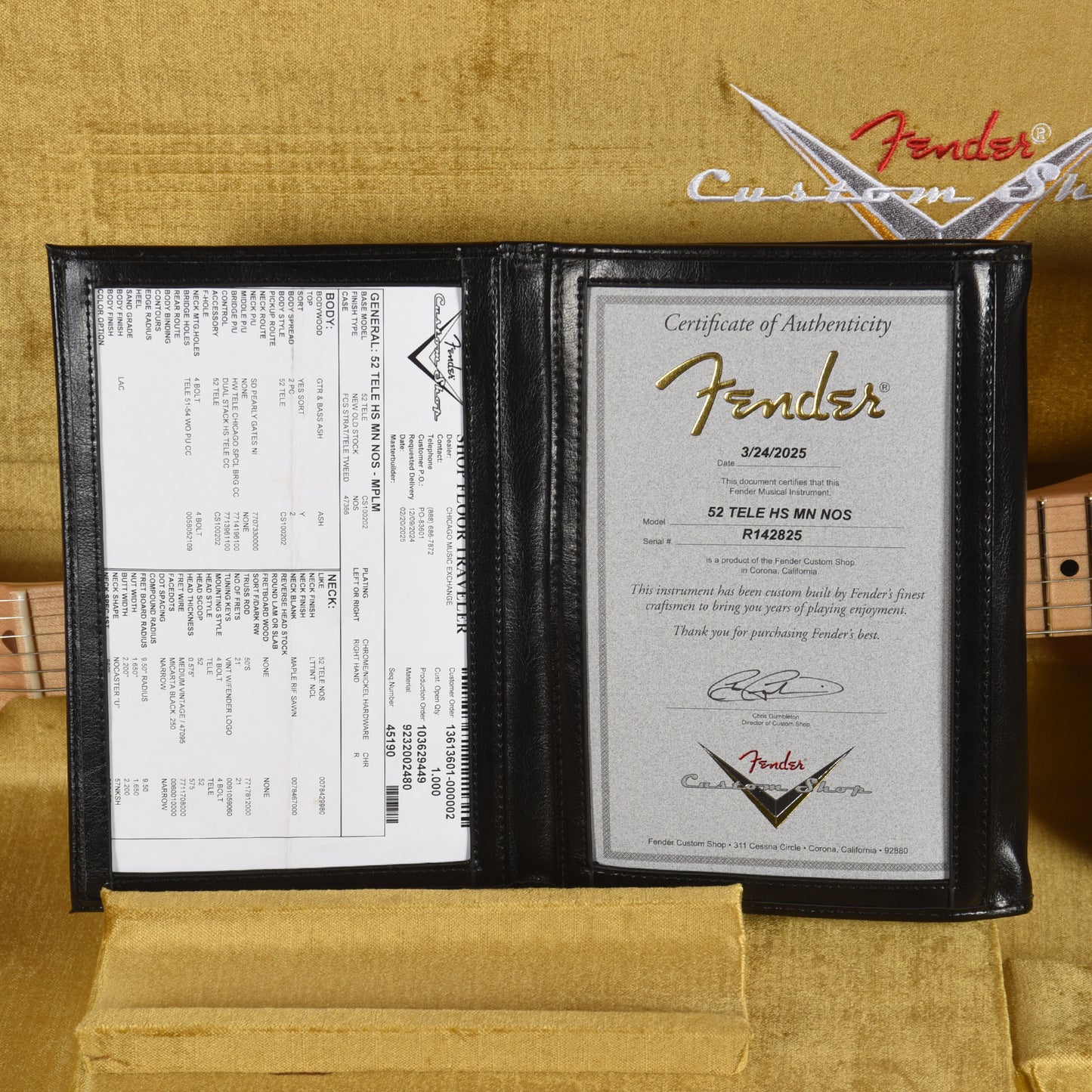 Fender Custom Shop 1952 Telecaster HS "Chicago Special" NOS Medium Palomino Metallic