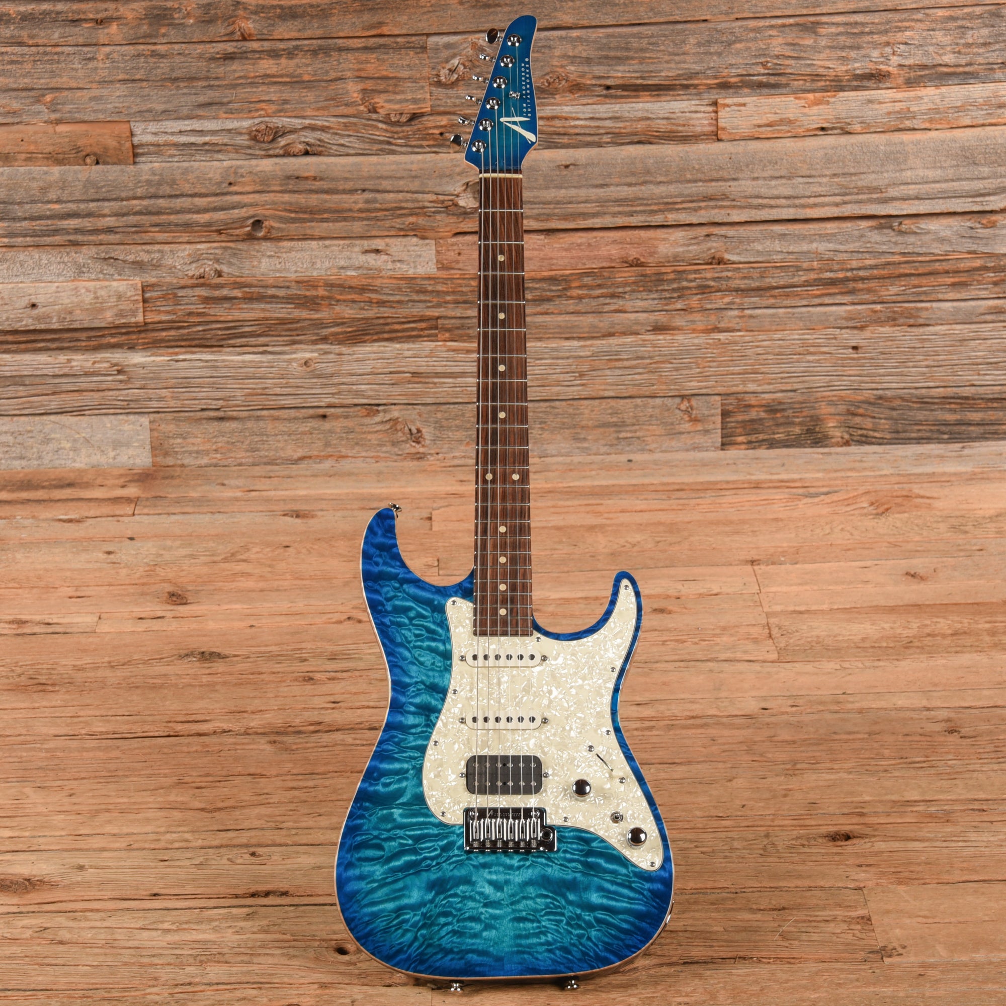 Tom Anderson Drop Top Classic Bora to Transparent Blue Burst 2017