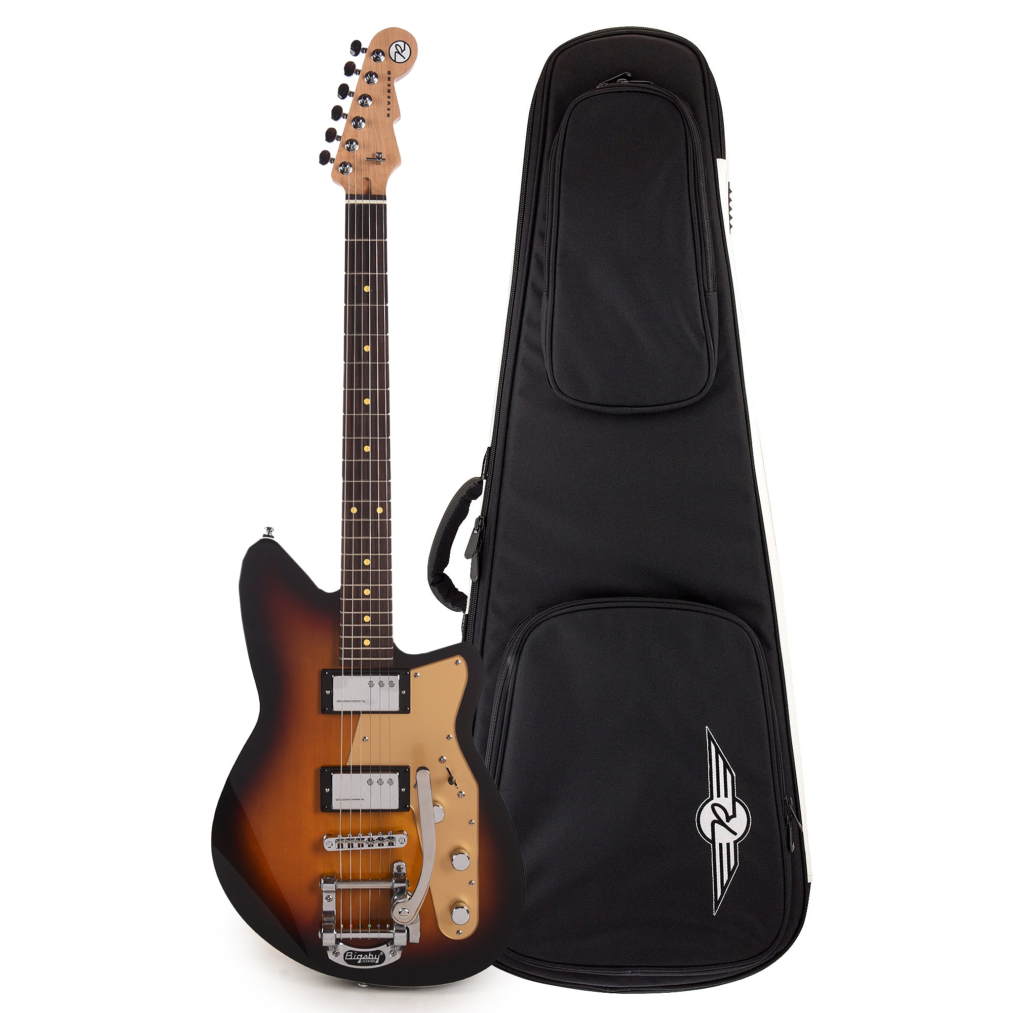 Reverend Jetstream HC w/Bigsby 3-Tone Burst Soft Case Bundle