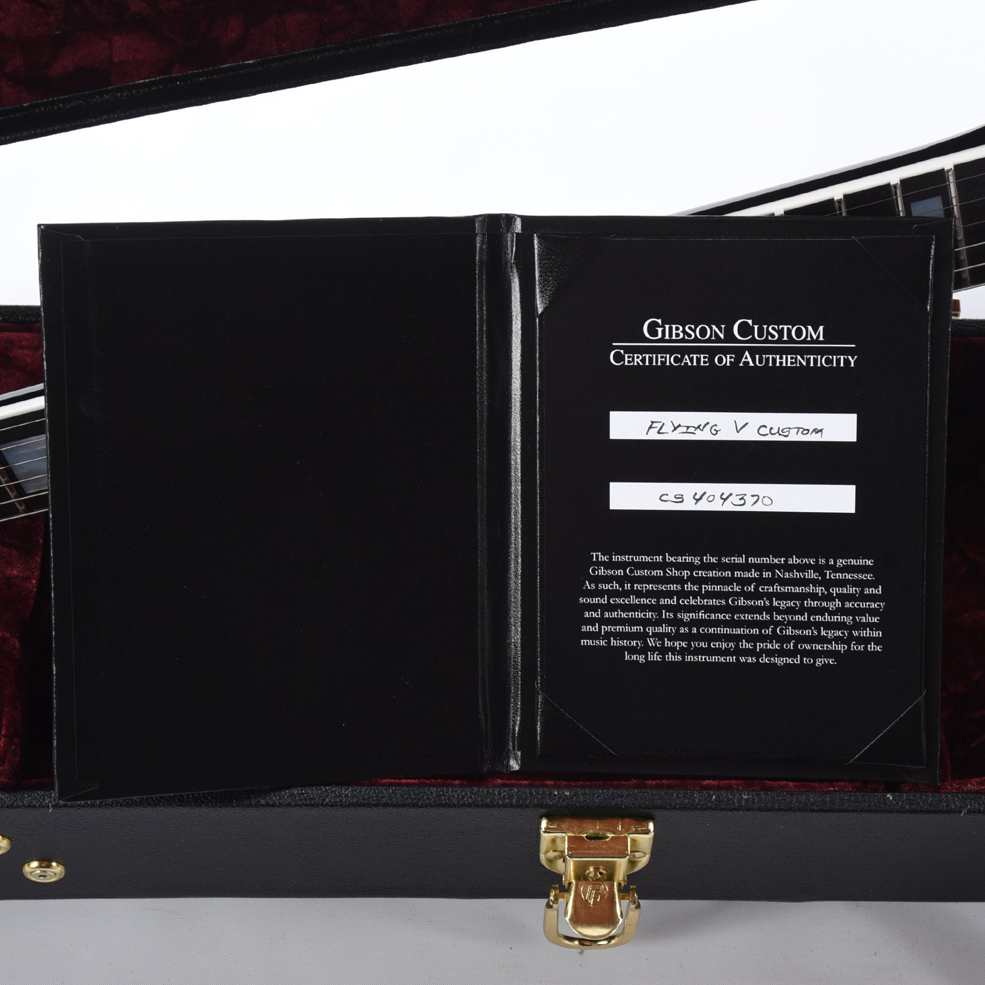 Gibson Custom Shop Flying V Custom Ebony Gloss w/Ebony Fingerboard