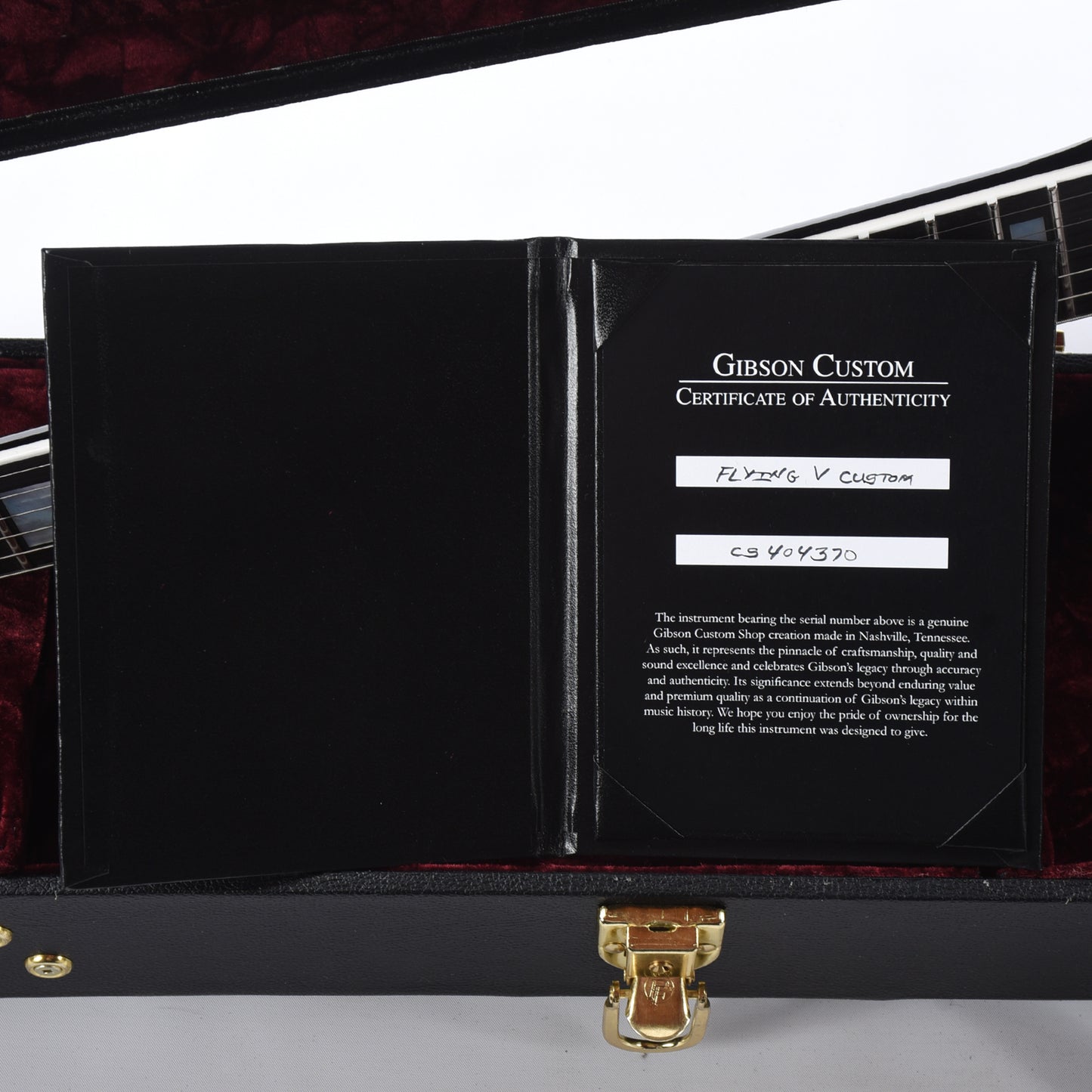 Gibson Custom Shop Flying V Custom Ebony Gloss w/Ebony Fingerboard