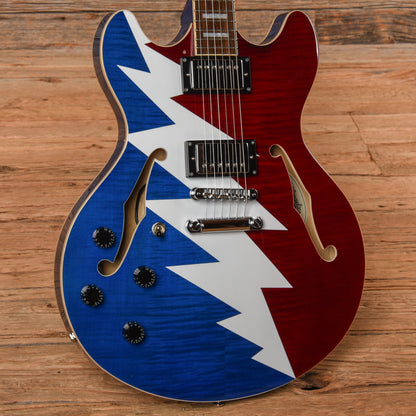 D'Angelico Premier Grateful Dead DC Semi-Hollow w/ Stop Bar   LEFTY
