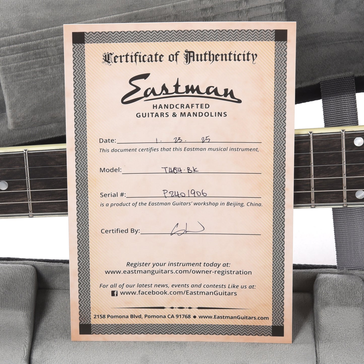 Eastman T484 Thinline Truetone Gloss Black