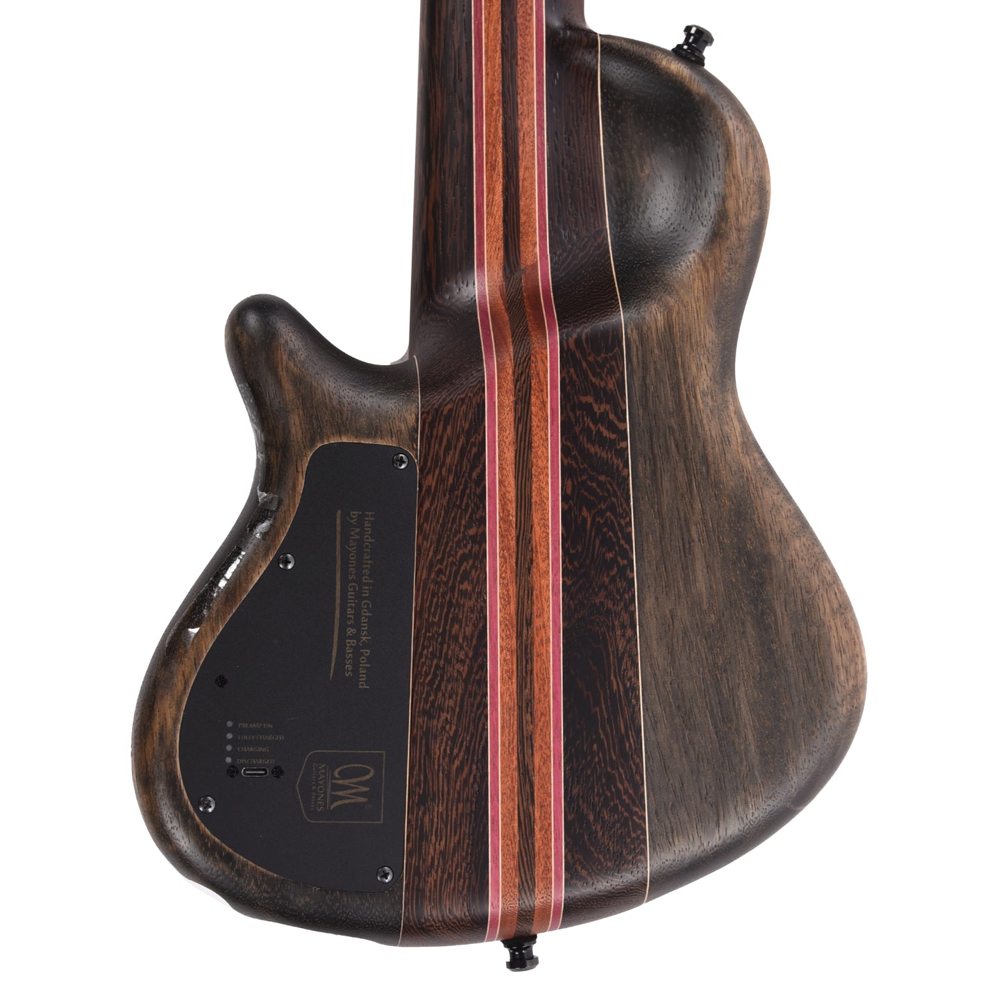 Mayones Cali 5 Bass Walnut Curly Master Grade/Black Limba Natural