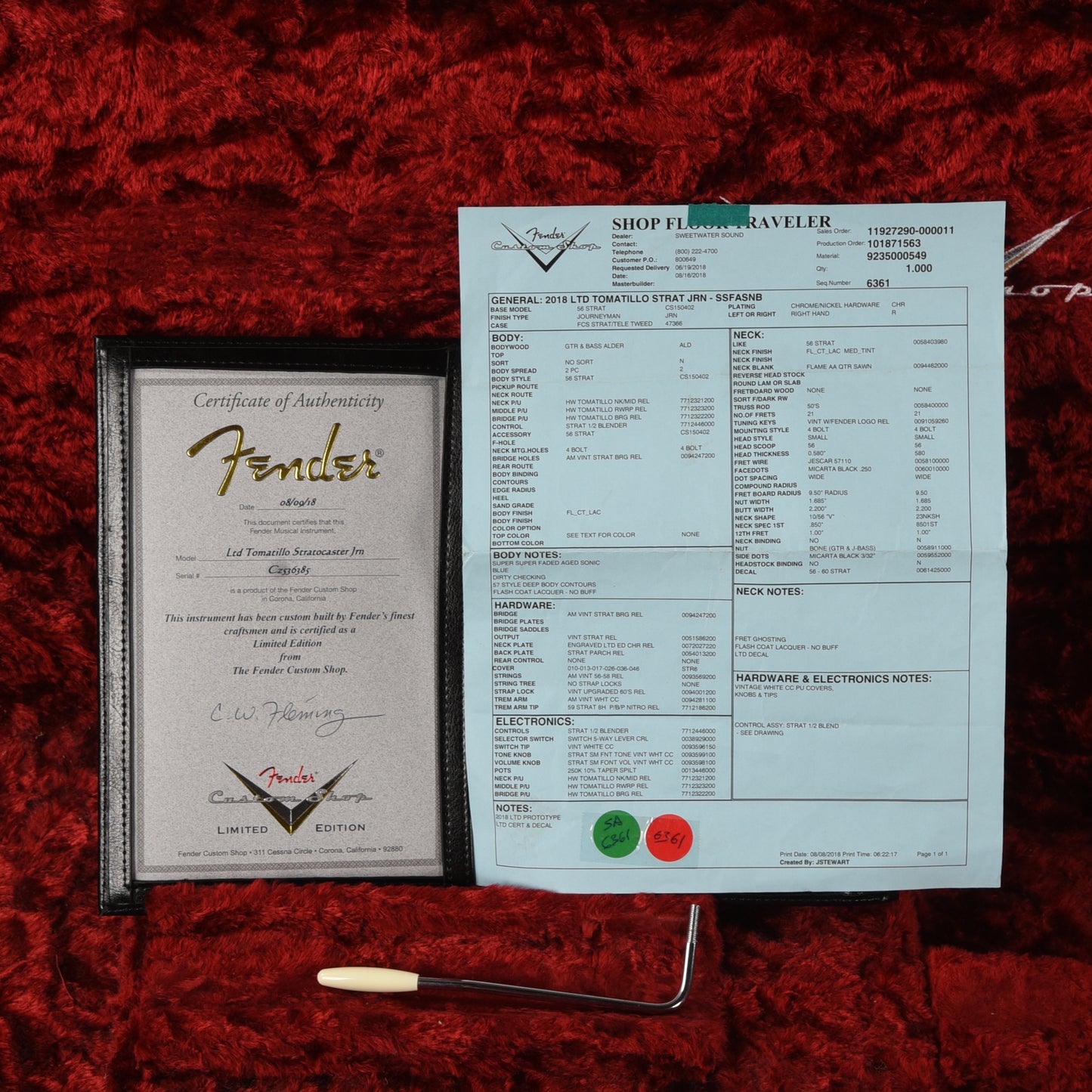 Fender Custom Shop Limited Tomatillo Stratocaster Journeyman Relic Faded Aged Sonic Blue 2018