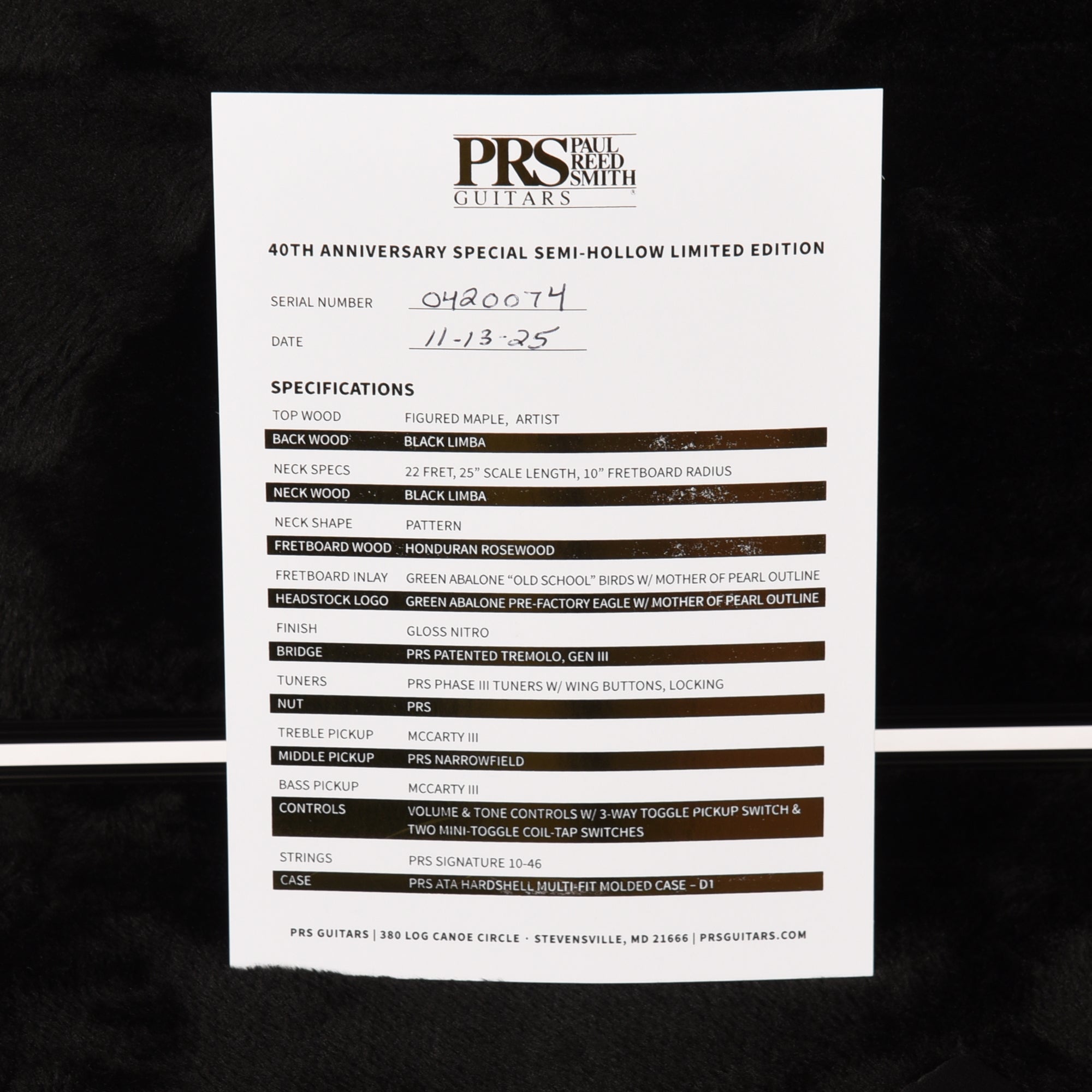 PRS 40th Anniversary Limited Edition Special Semi-Hollow Faded Whale Blue w/Natural Back