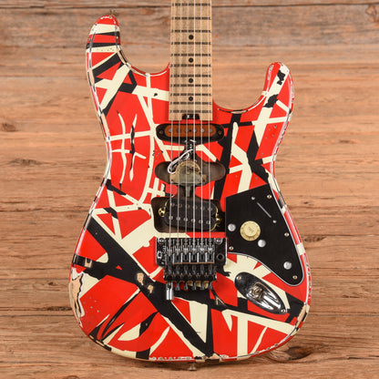 EVH Striped Series Frankie Relic Red / White / Black Stripes 2021