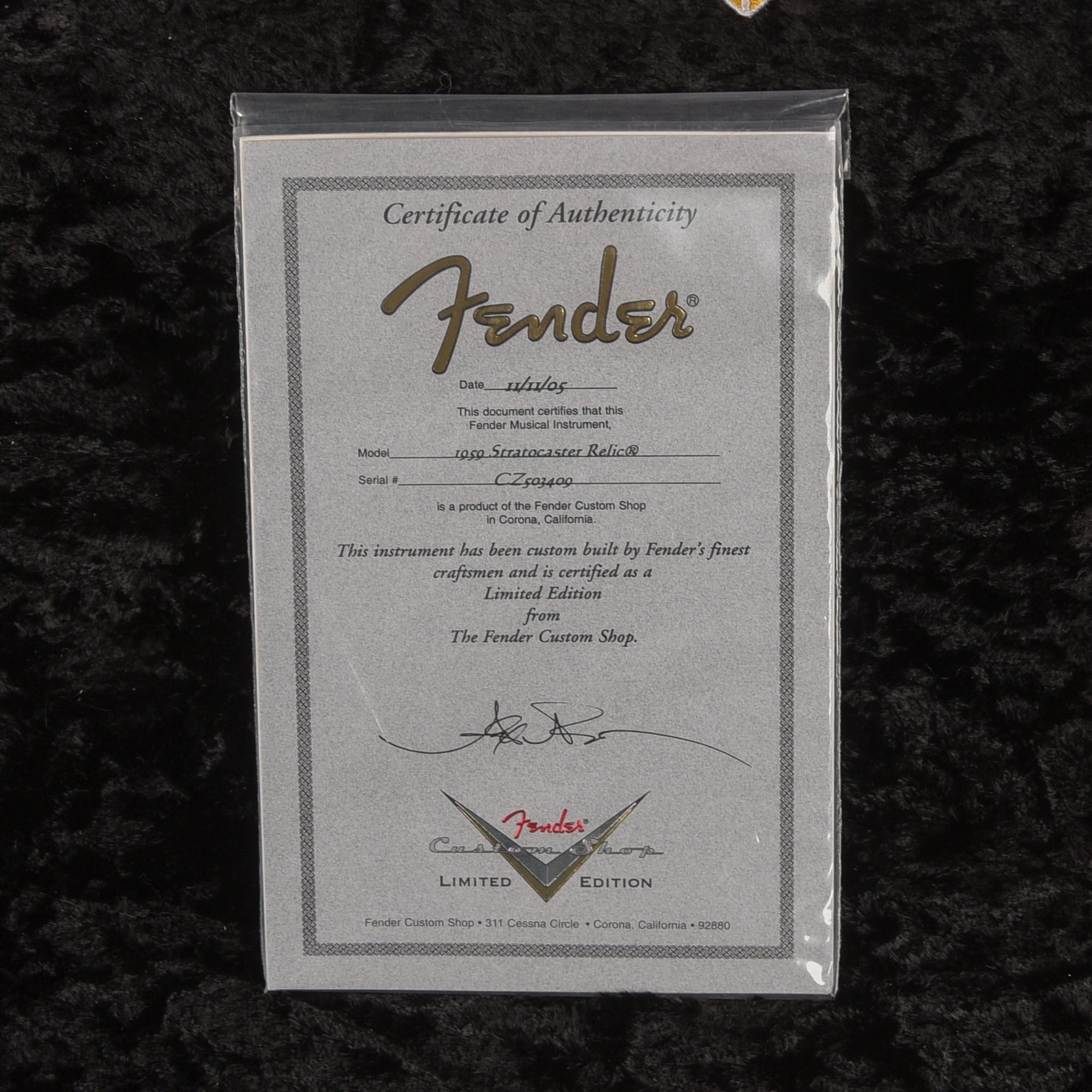 Fender Custom Shop '59 Stratocaster Relic Lake Placid Blue 2005