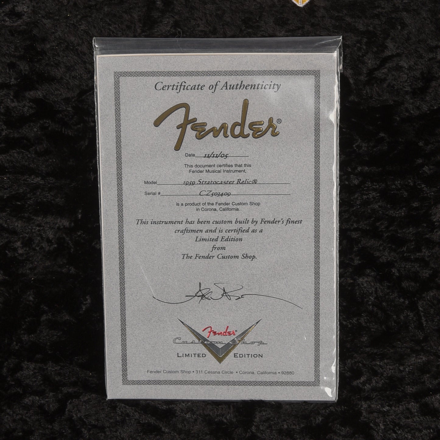 Fender Custom Shop '59 Stratocaster Relic Lake Placid Blue 2005