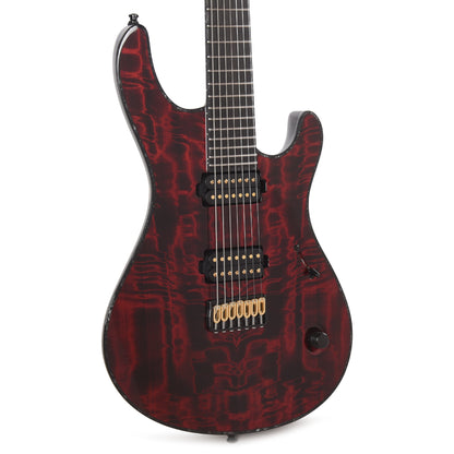 Mayones Regius 7 Curly Poplar 4A/Flamed Alder Trans Dirty Red