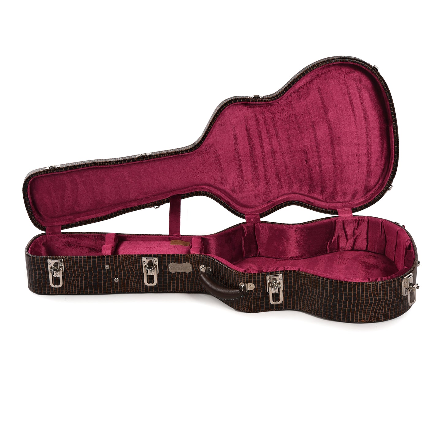 Cedar Creek 615 OM Hardshell Case Tipped Alligator w/Teal Stitching