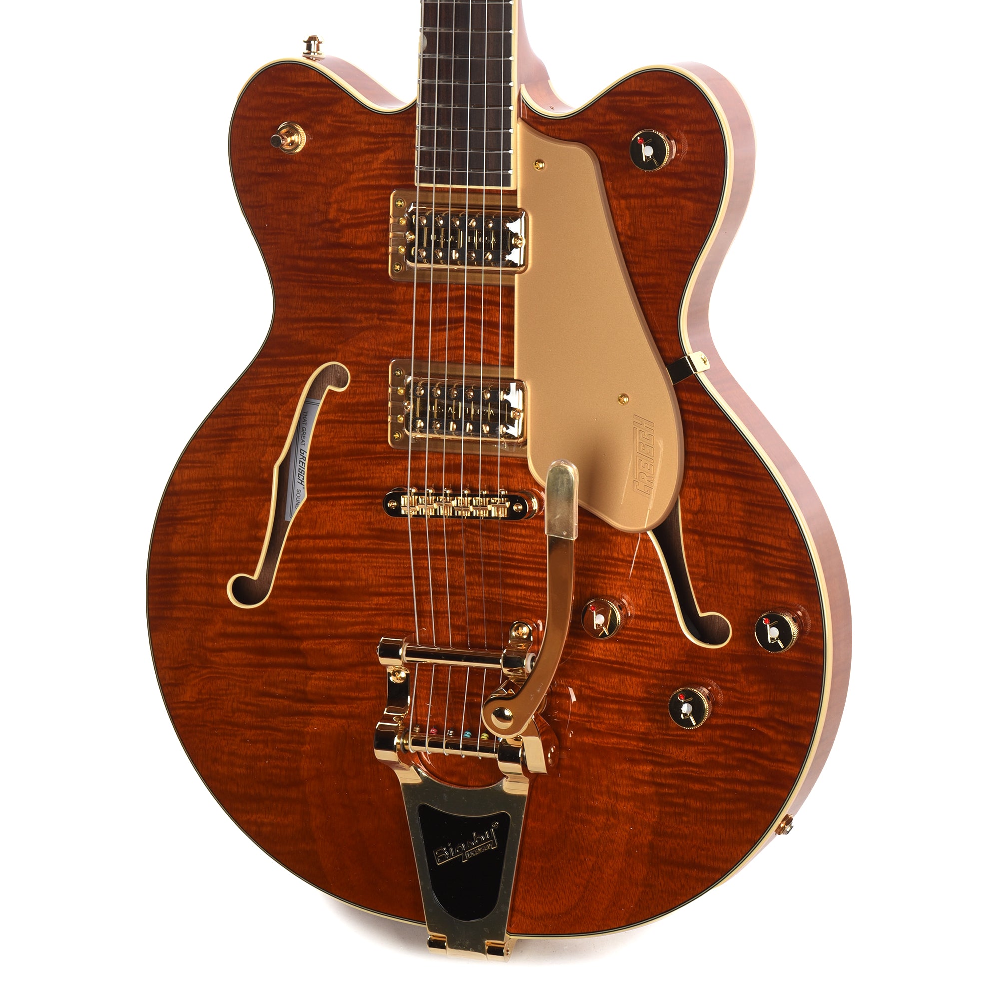 Gretsch Limited Edition Electromatic Flame Okoume Broadkaster Double-Cut with Bigsby Roundup Orange