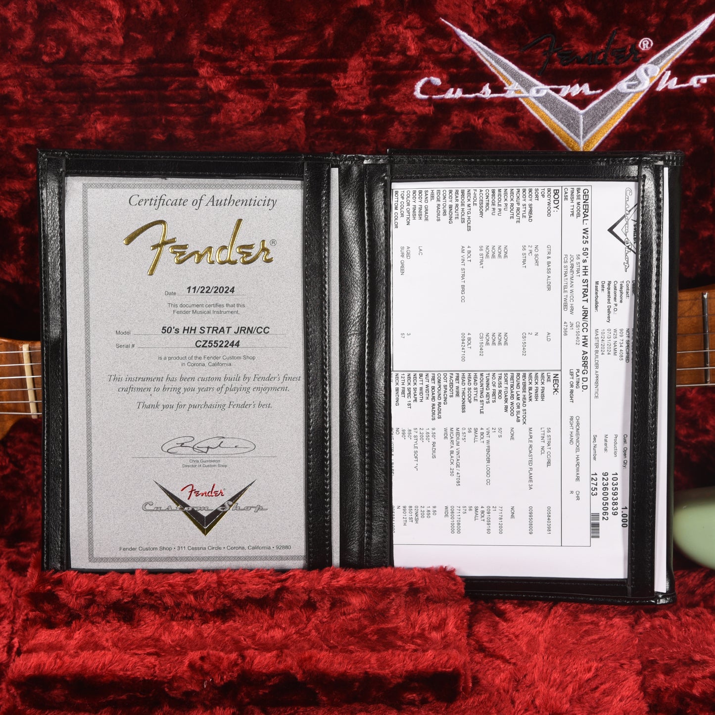 Fender Custom Shop Custom '50s Stratocaster HH Relic Aged Surf Green Apprentice Built by Dylan Del Pizzo-Howell