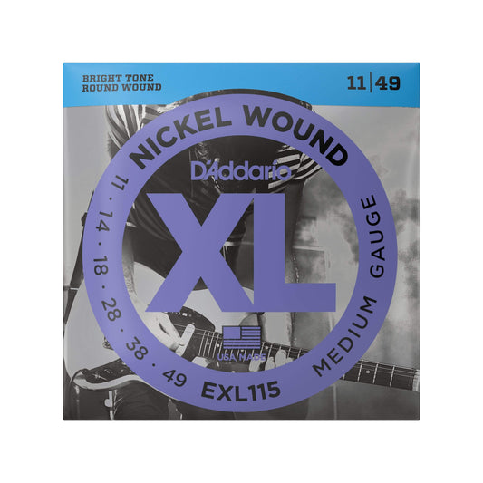D'Addario EXL115 Blues/Jazz Nickel Wound Electric Guitar Strings 11-49