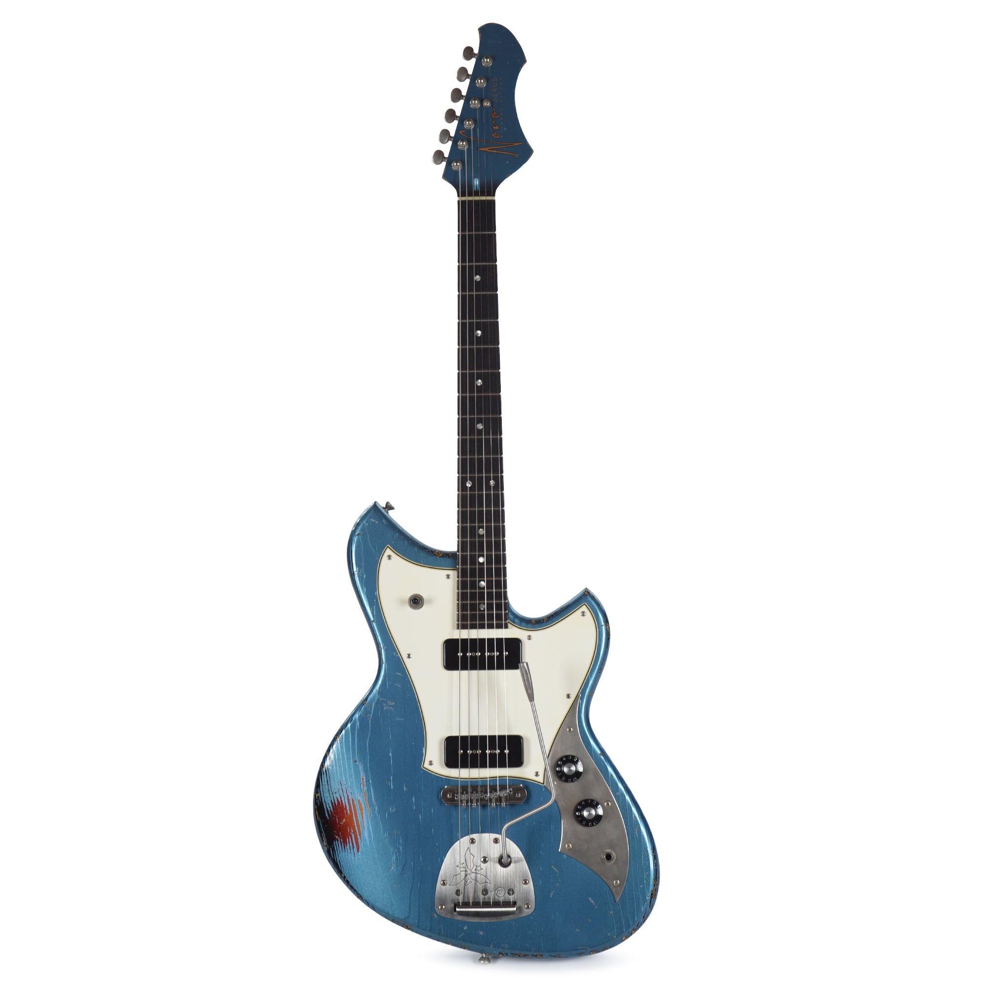 Novo Dealer Limited Nucleus Serus J Lake Placid Blue Over '64 3-Tone Burst Medium Distress