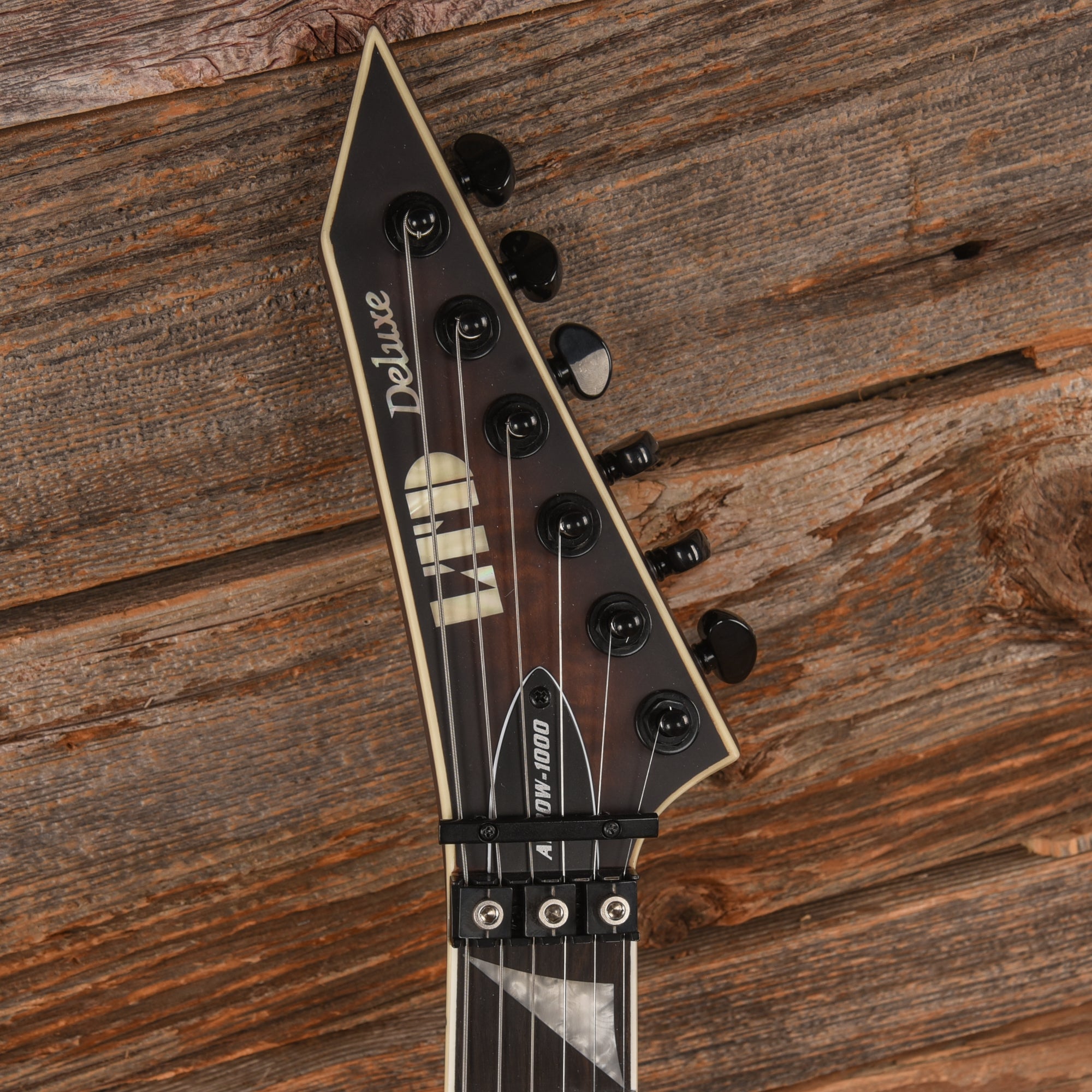 ESP LTD ARROW-1000 Dark Brown Sunburst Satin w/ Quilted Maple Top