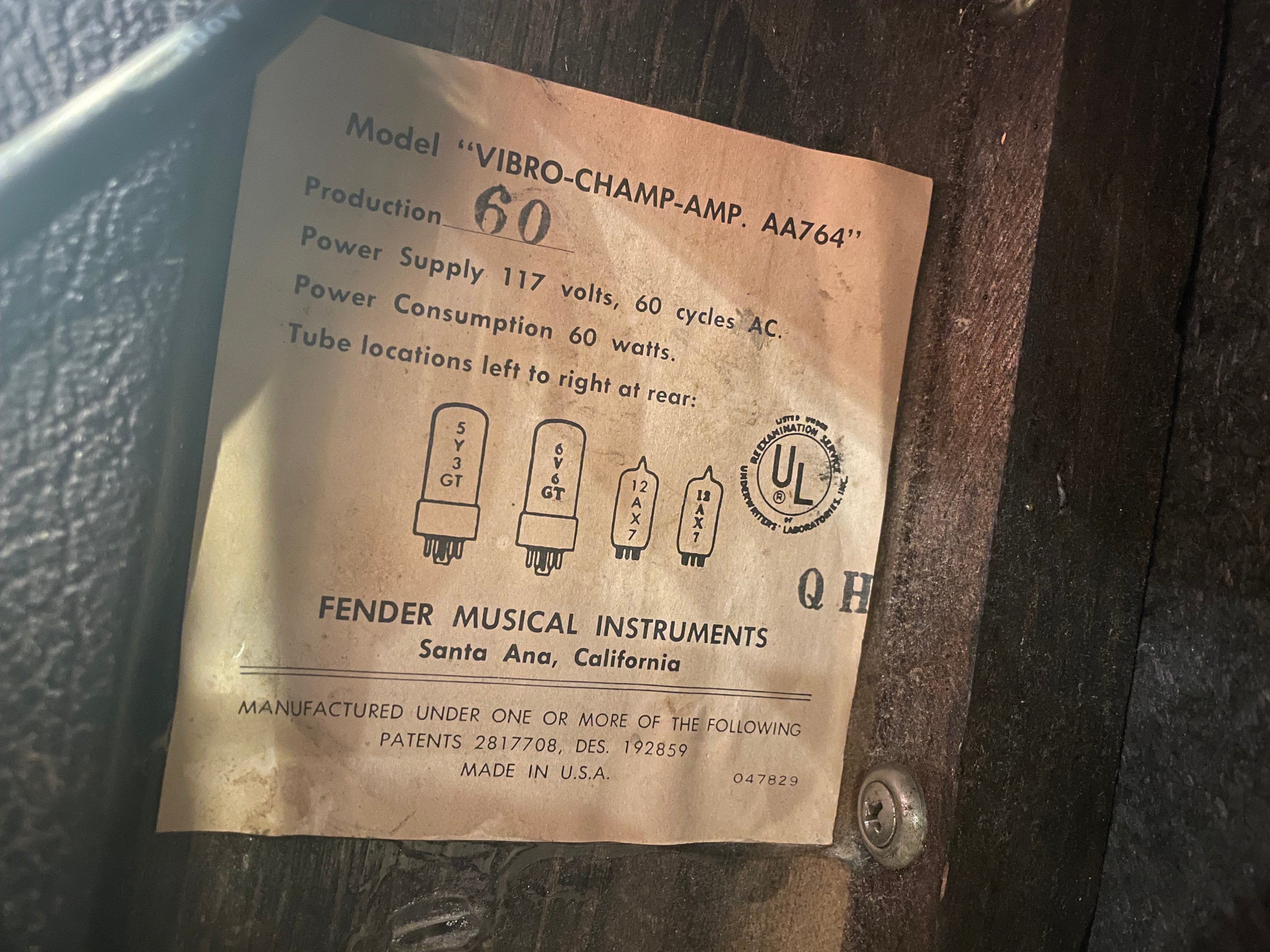 Fender Vibro Champ 1967 - Dave Amato of REO Speedwagon