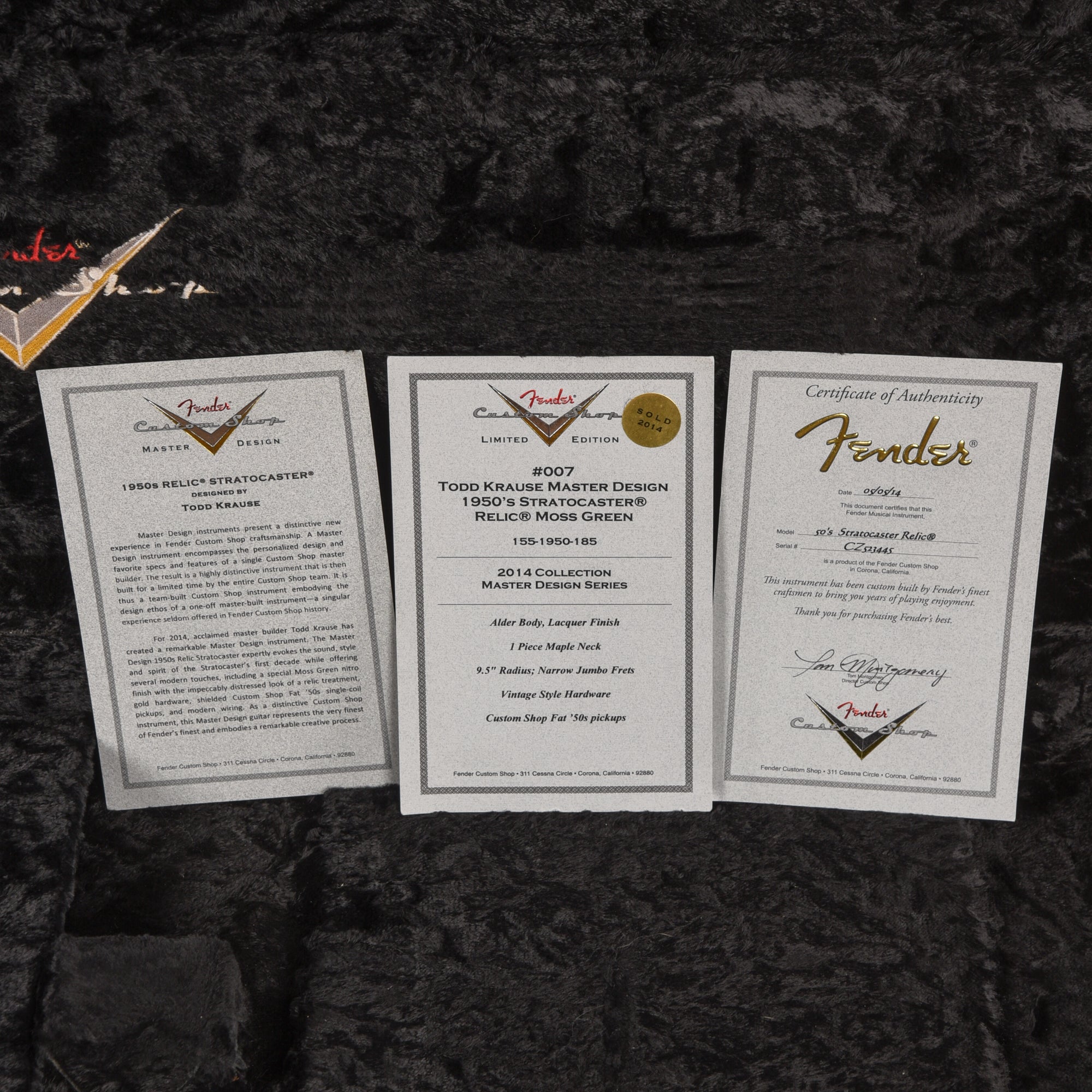 Fender Custom Shop Todd Krause Master Design '50s Stratocaster Relic Moss Green 2014