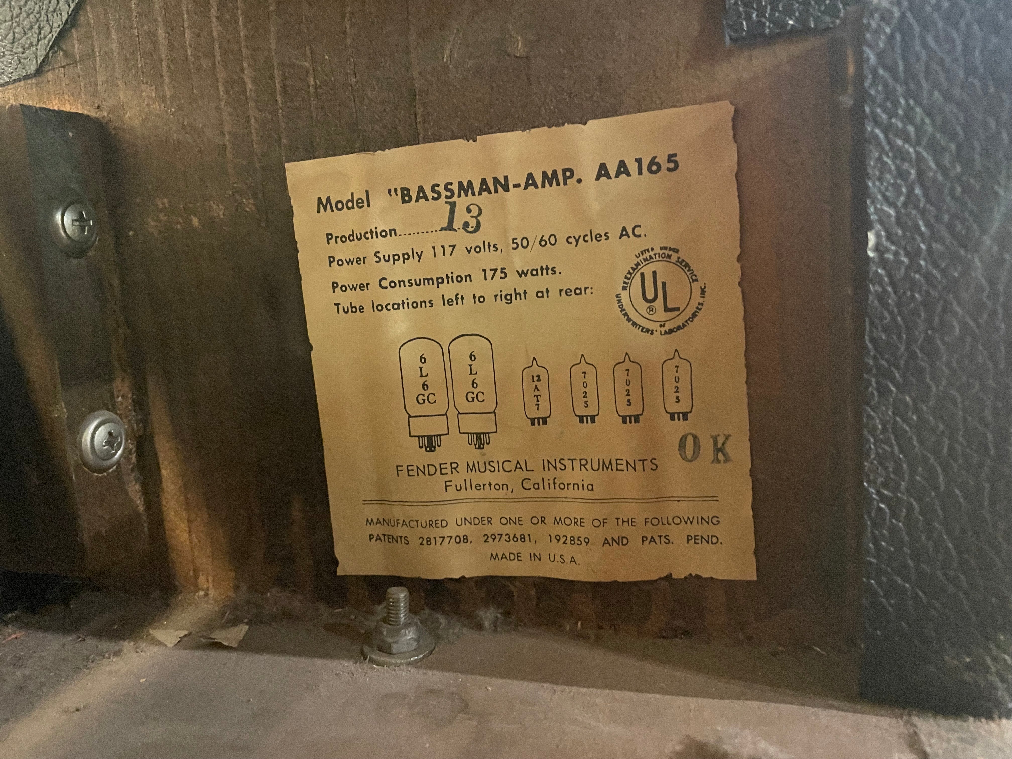 Fender Fender Bassman w/ Cab 1965  - Dave Amato of REO Speedwagon