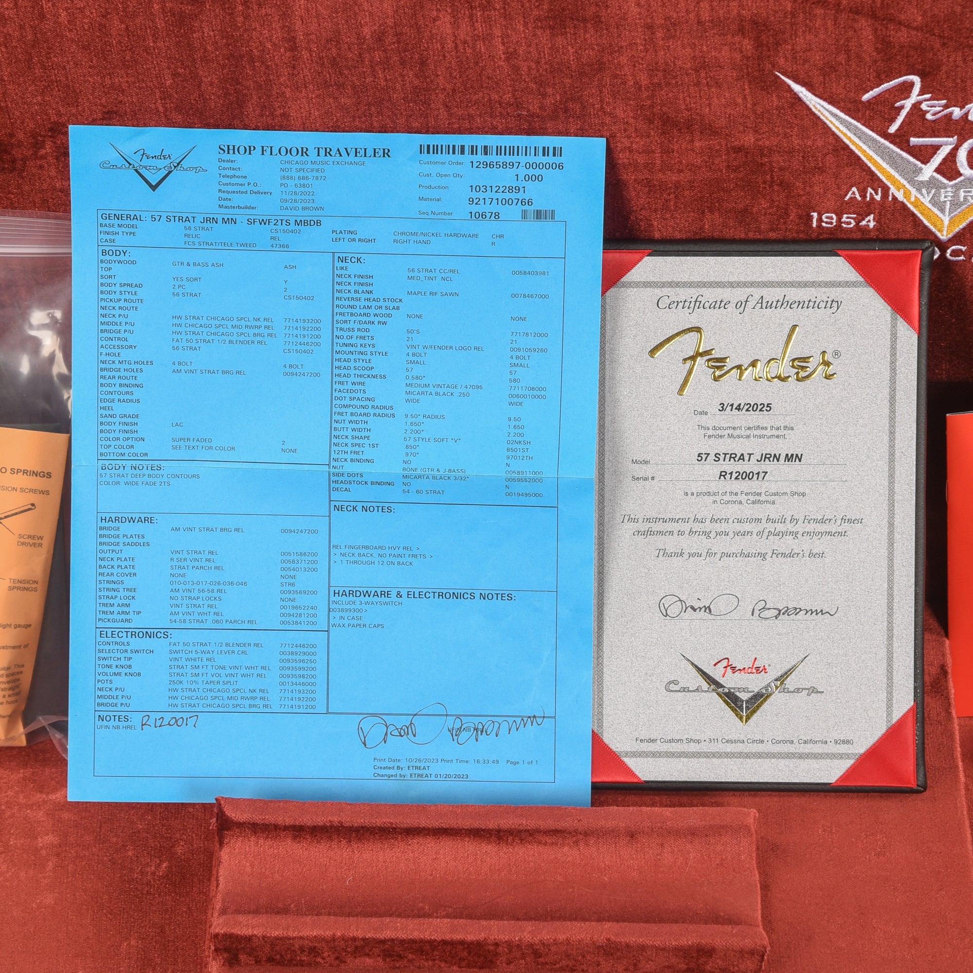 Fender Custom Shop David Brown Masterbuilt 57 Stratocaster Journeyman Sunburst 2025