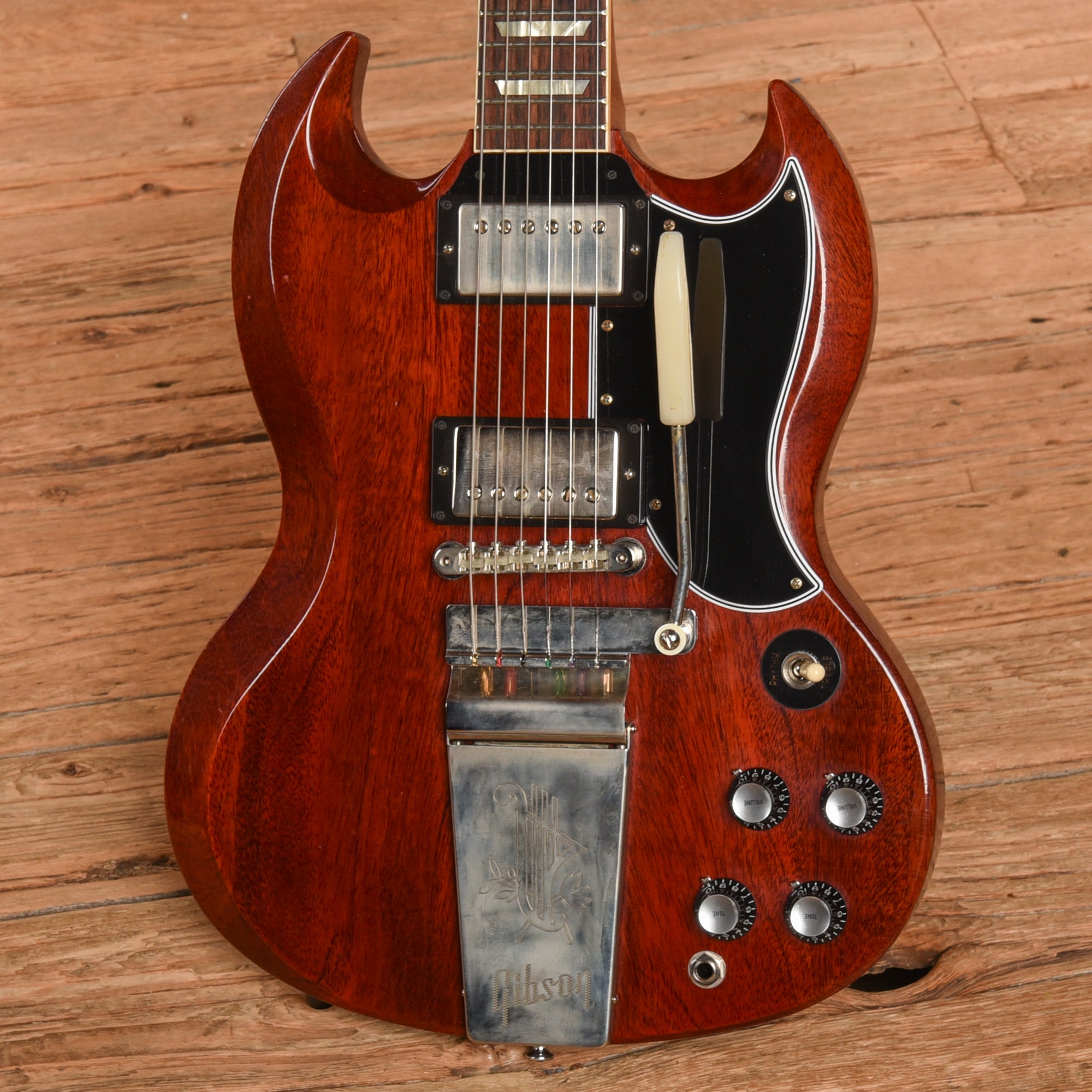 Gibson Custom Murphy Lab 1964 SG Standard Reissue With Maestro Ultra Light Aged Cherry Red 2023