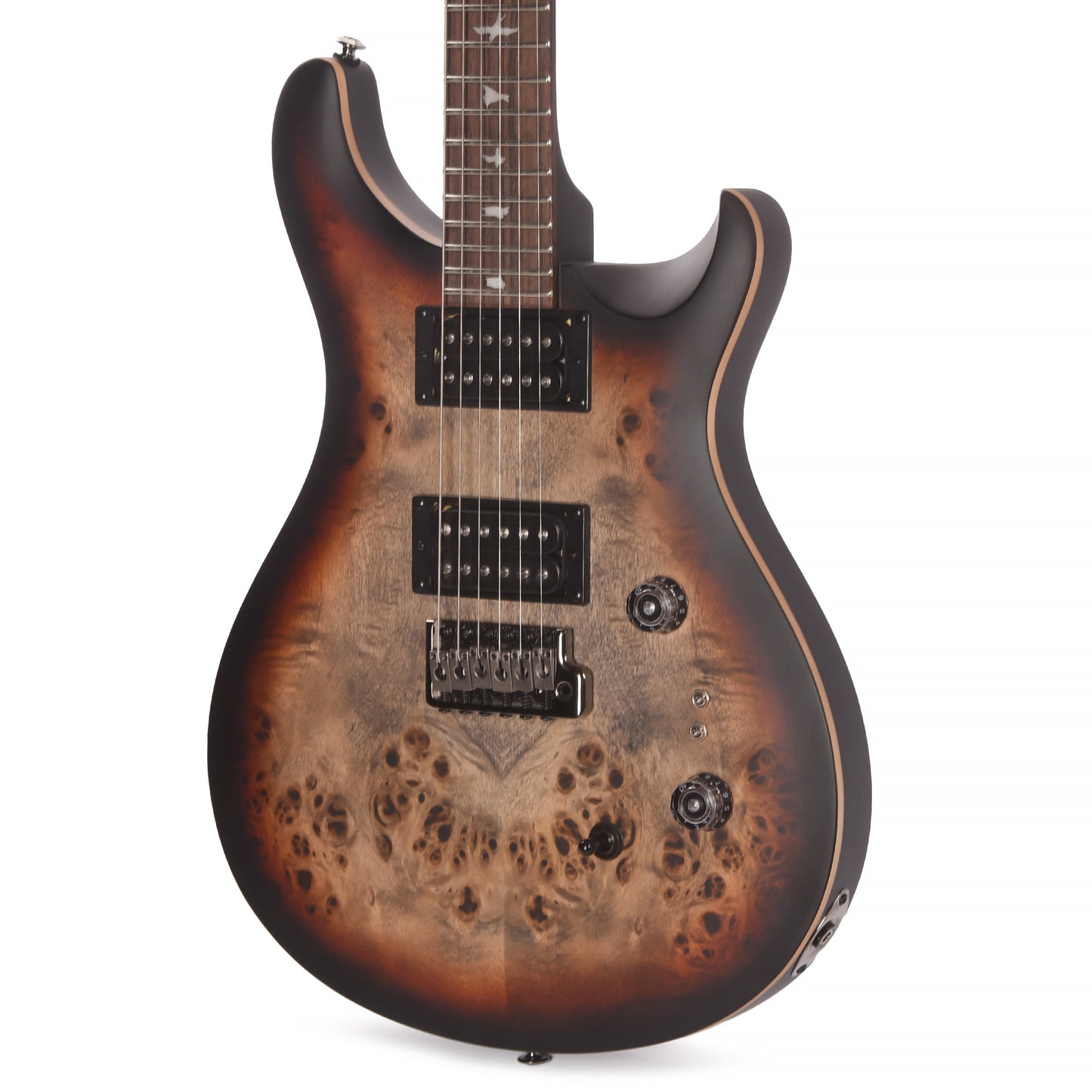 PRS Limited Edition SE Exotic Custom 24-08 Poplar Burl Charcoal Cherry Midnight Burst