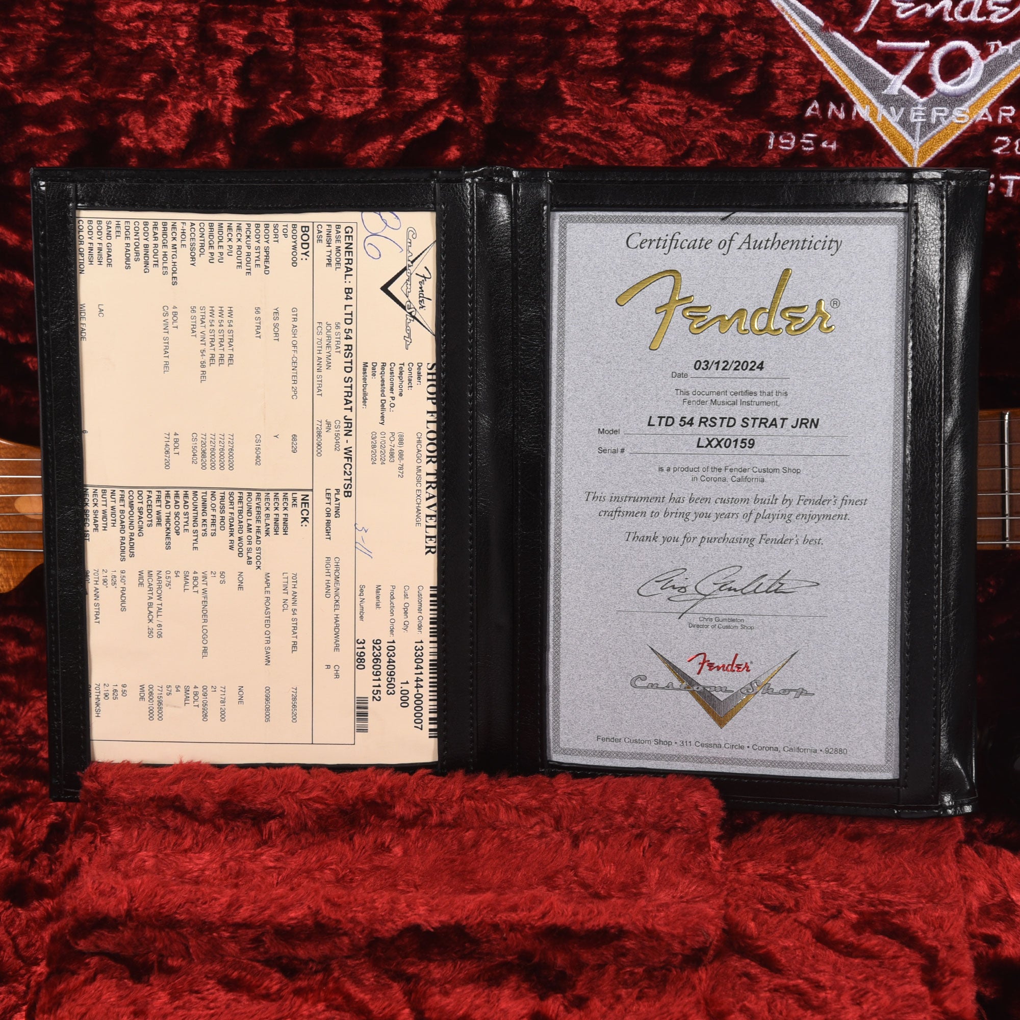 Fender Custom Shop Limited Edition Roasted '54 Stratocaster Journeyman Relic Wide-Fade Chocolate 2-Color Sunburst