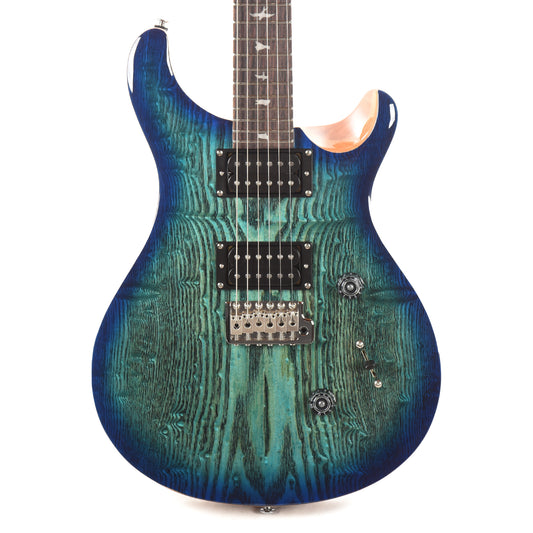 PRS Limited Edition SE Exotic Custom 24 Swamp Ash Burl Lake Blue w/Natural Back