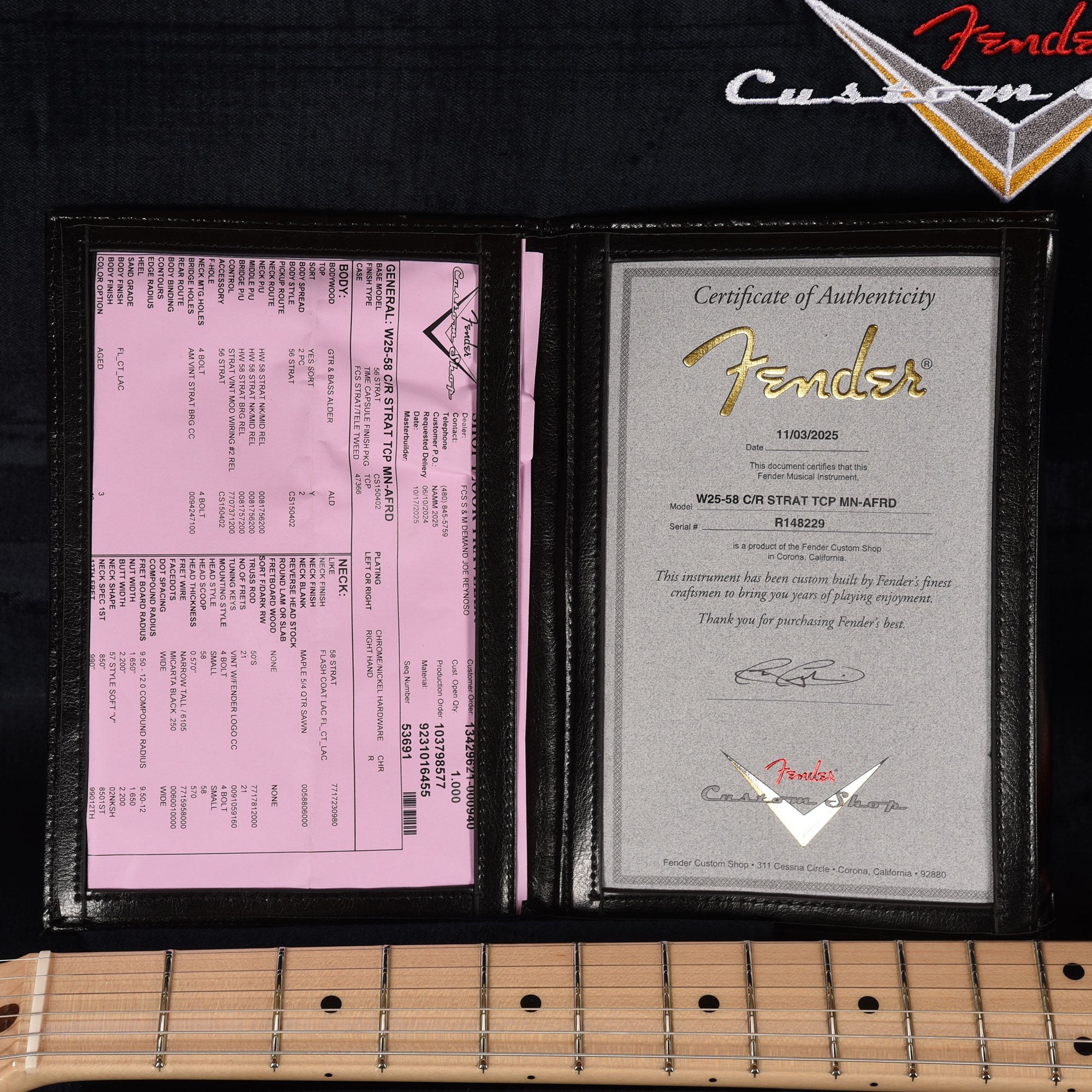 Fender Custom Shop NAMM Limited Edition 1958 Compound Radius Stratocaster Time Capsule Aged Fiesta Red