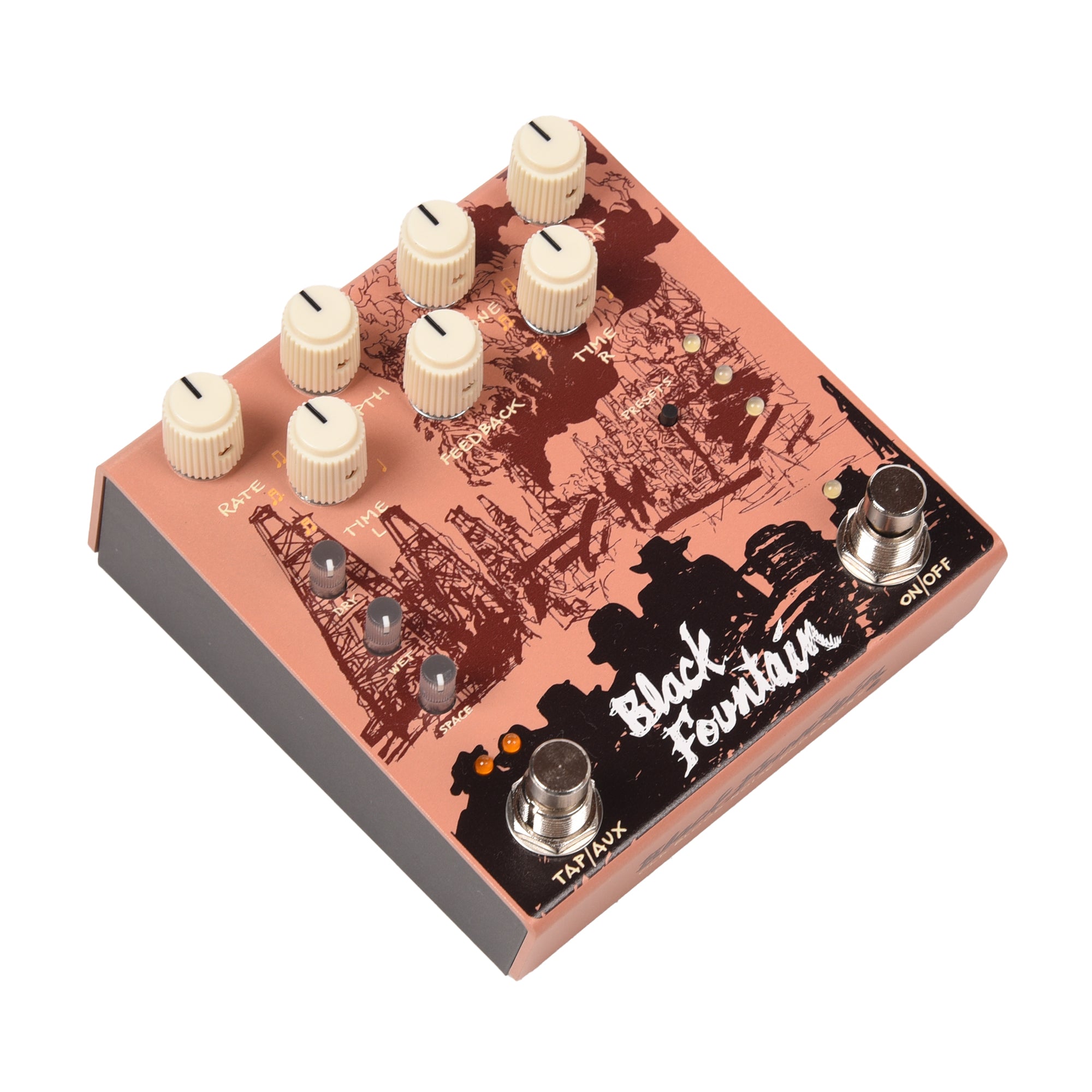 Old Blood Noise Black Fountain Stereo Delay Pedal Terracotta