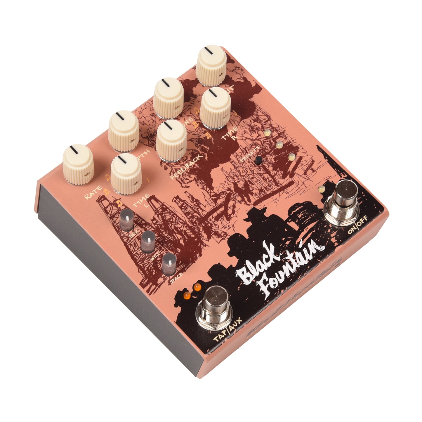 Old Blood Noise Black Fountain Stereo Delay Pedal Terracotta