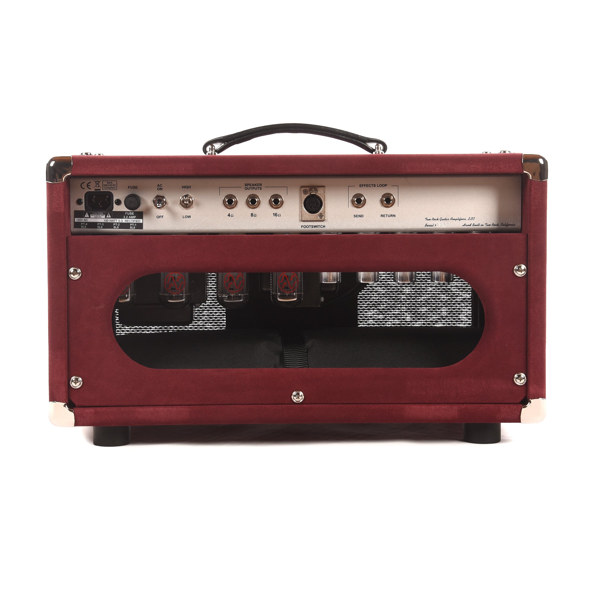 Two Rock Classic Reverb Signature 100/50W Head Burgundy Suede w/ Sparkle Matrix Grill