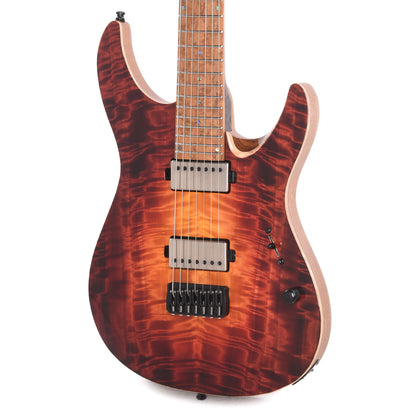 Mayones Aquila Elite S 7 Curly Poplar 5A/Swamp Ash Lava Burst